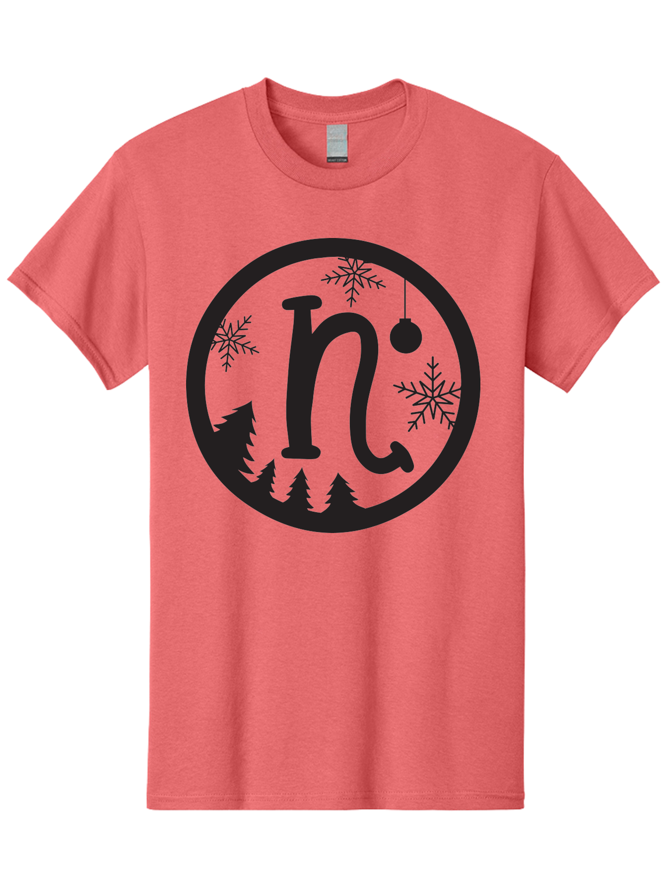N Men'S Graphic Tee, 100% Cotton, Comfortable Casual Summer Wear, Machine Washable, Winter Wonderland, Snowflakes, Christmas Ornament, Pine Trees, Festive Decor, Holiday Theme, Winter Season Aad049 21
