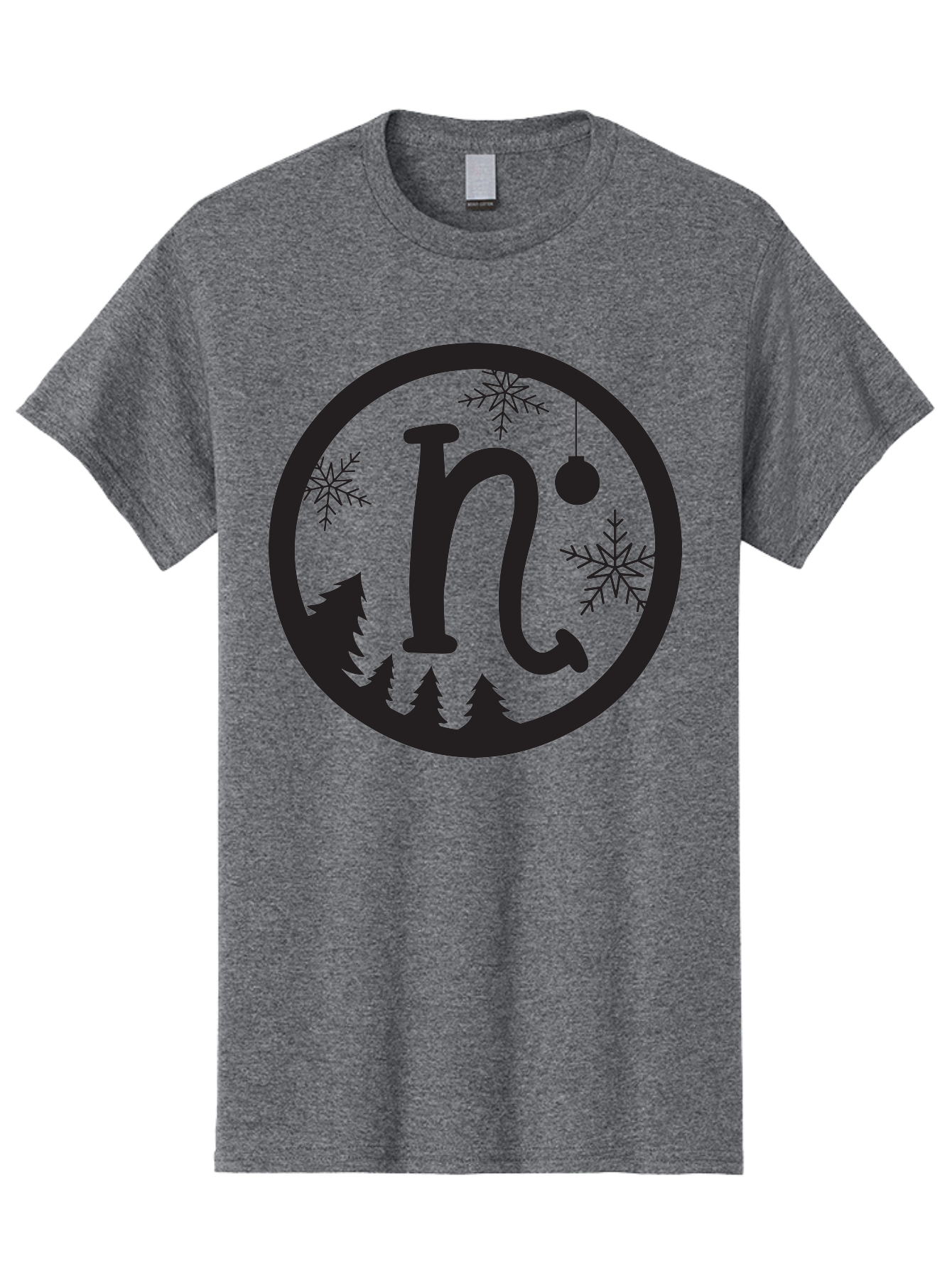 N Men'S Graphic Tee, 100% Cotton, Comfortable Casual Summer Wear, Machine Washable, Winter Wonderland, Snowflakes, Christmas Ornament, Pine Trees, Festive Decor, Holiday Theme, Winter Season Aad049 9