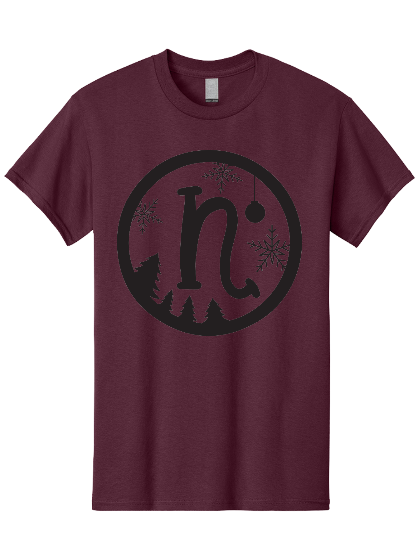 N Men'S Graphic Tee, 100% Cotton, Comfortable Casual Summer Wear, Machine Washable, Winter Wonderland, Snowflakes, Christmas Ornament, Pine Trees, Festive Decor, Holiday Theme, Winter Season Aad049 13