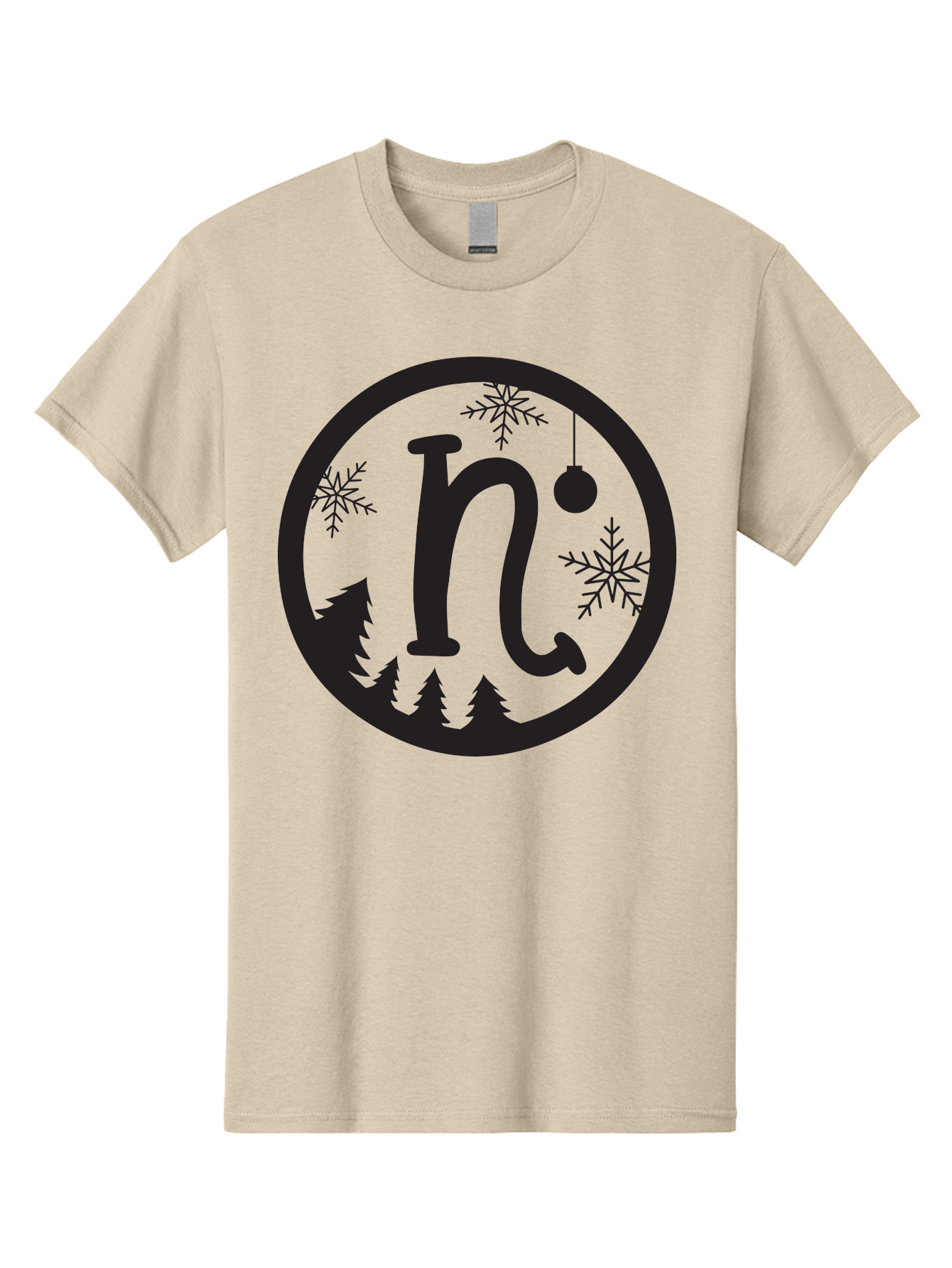 N Men'S Graphic Tee, 100% Cotton, Comfortable Casual Summer Wear, Machine Washable, Winter Wonderland, Snowflakes, Christmas Ornament, Pine Trees, Festive Decor, Holiday Theme, Winter Season Aad049 11