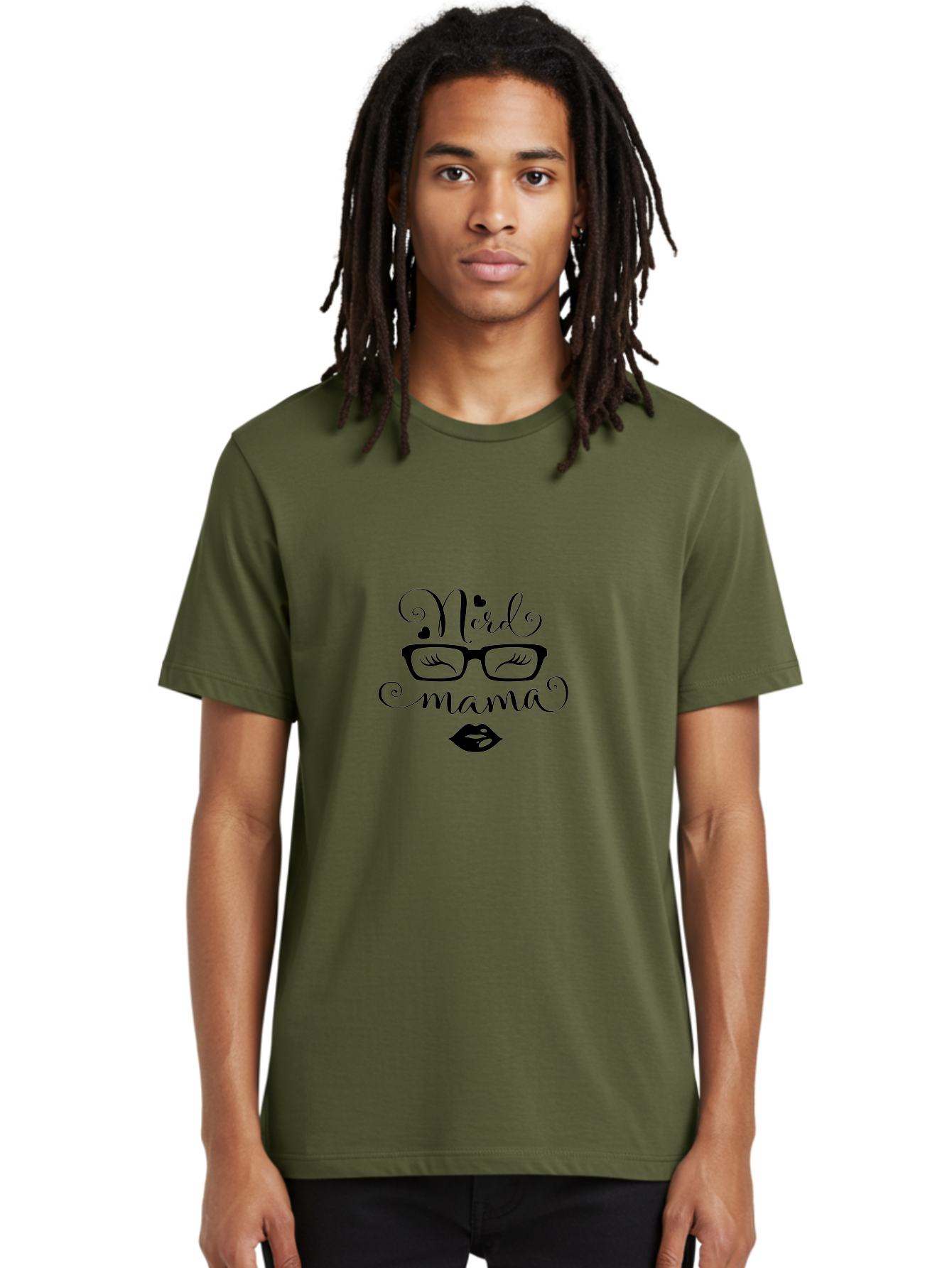 Nerd-Mama Men'S Graphic Tee, 100% Cotton, Comfortable Casual Summer Wear, Machine Washable, Nerd Mama, Glasses With Eyelashes, Lips, Cute Typography, Quirky Mom, Nerdy Humor, Fun Design, Geeky Style, Mom Quotes Aad051 18