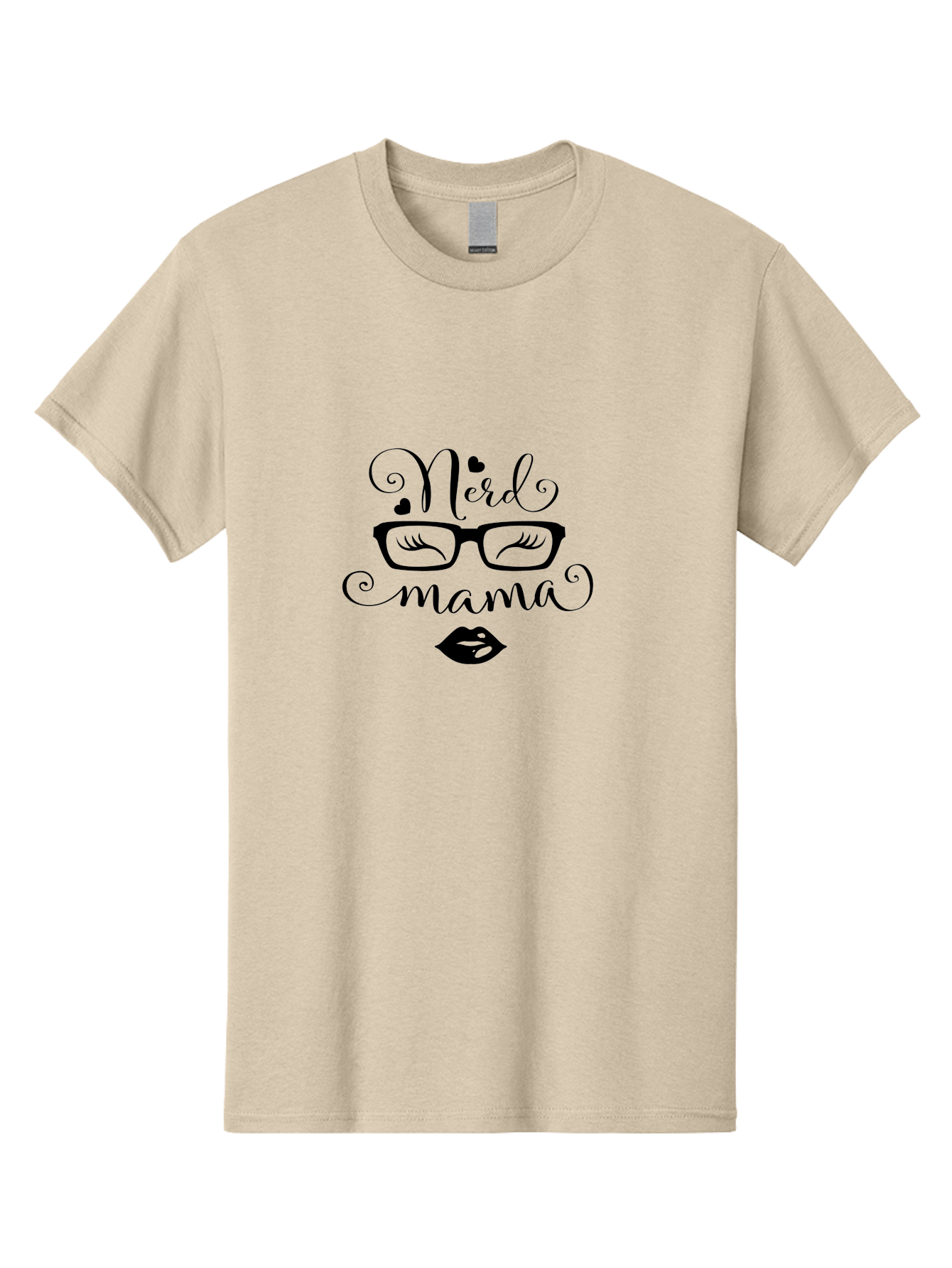 Nerd-Mama Men'S Graphic Tee, 100% Cotton, Comfortable Casual Summer Wear, Machine Washable, Nerd Mama, Glasses With Eyelashes, Lips, Cute Typography, Quirky Mom, Nerdy Humor, Fun Design, Geeky Style, Mom Quotes Aad051 5