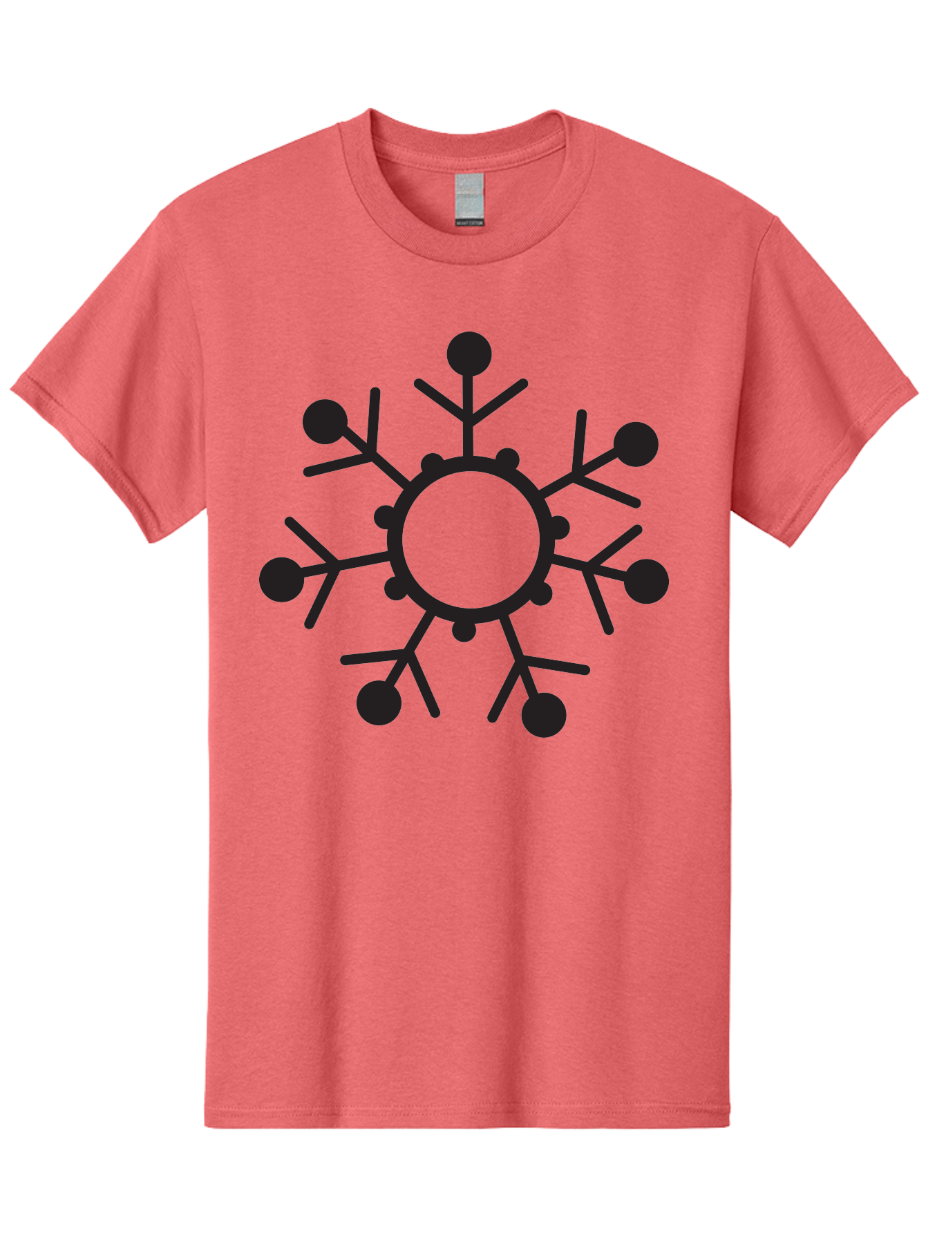 Network-Diagram Men'S Graphic Tee, 100% Cotton, Comfortable Casual Summer Wear, Machine Washable, Black Snowflake Icon, Winter Symbol, Frosty Design, Cold Weather, Snow Decoration, Stylized Snowflake, Minimalist Art, Seasonal Graphic Aad053 21