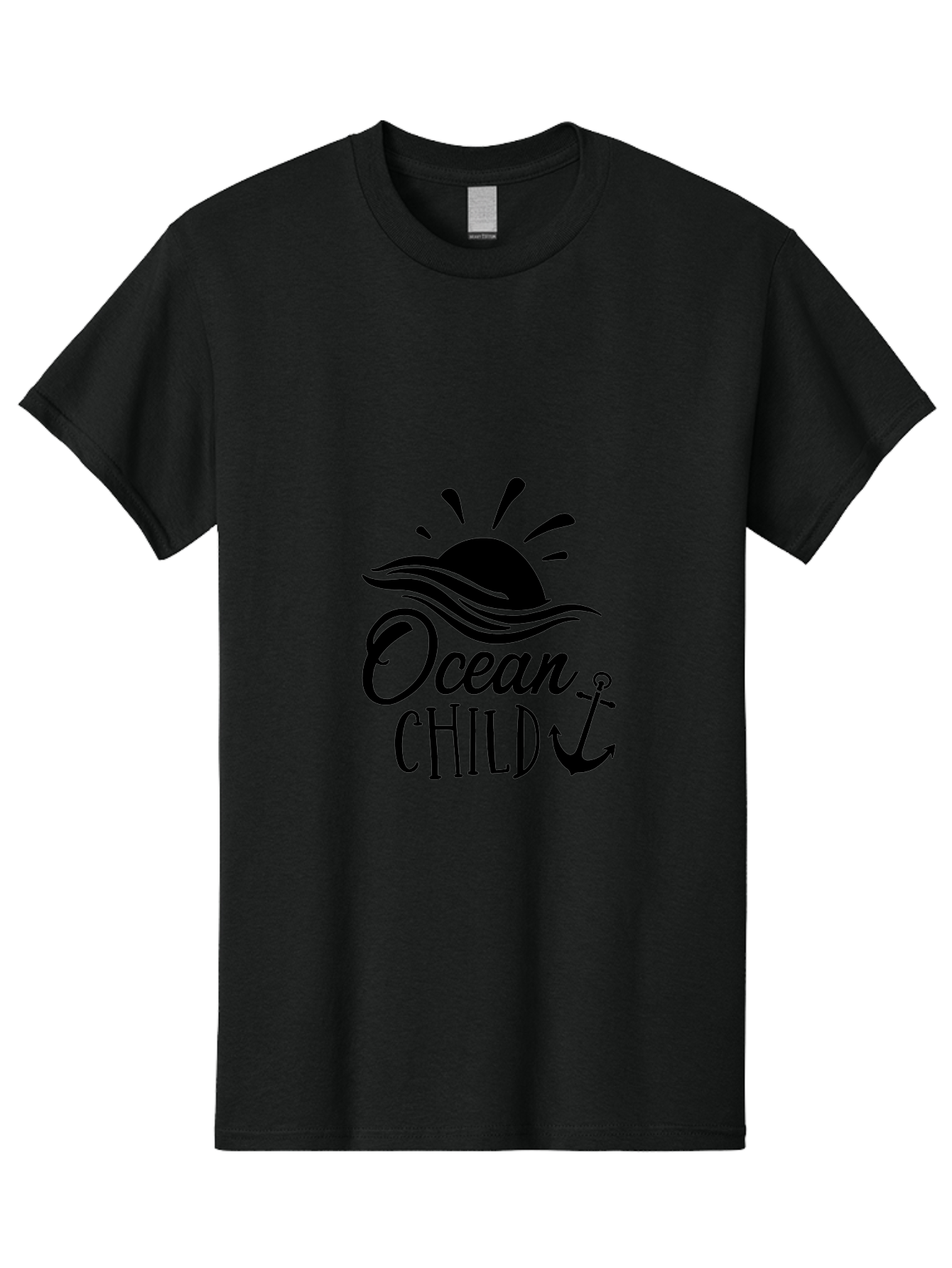 Ocean-Child Men'S Graphic Tee, 100% Cotton, Comfortable Casual Summer Wear, Machine Washable, Ocean Child, Nautical Theme, Ocean Waves, Setting Sun, Anchor Symbol, Beach Vibes, Ocean Lover Gifts, Sea Inspiration, Coastal Elements Aad062 21