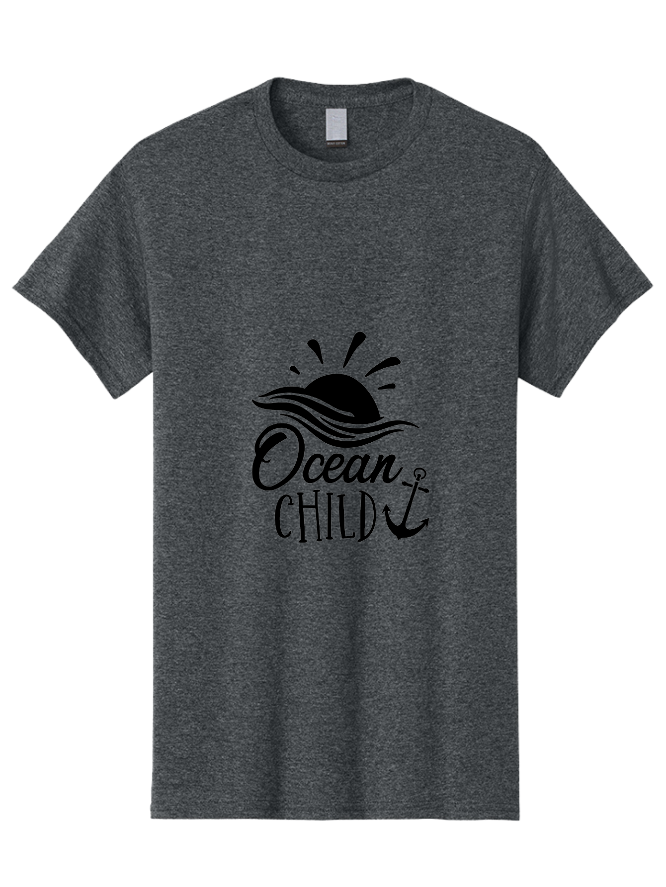 Ocean-Child Men'S Graphic Tee, 100% Cotton, Comfortable Casual Summer Wear, Machine Washable, Ocean Child, Nautical Theme, Ocean Waves, Setting Sun, Anchor Symbol, Beach Vibes, Ocean Lover Gifts, Sea Inspiration, Coastal Elements Aad062 7