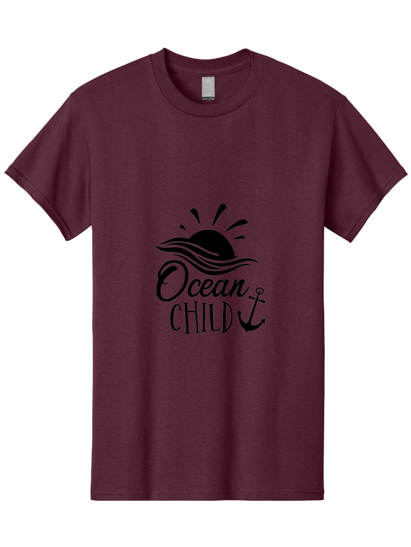 Ocean-Child Men'S Graphic Tee, 100% Cotton, Comfortable Casual Summer Wear, Machine Washable, Ocean Child, Nautical Theme, Ocean Waves, Setting Sun, Anchor Symbol, Beach Vibes, Ocean Lover Gifts, Sea Inspiration, Coastal Elements Aad062 23