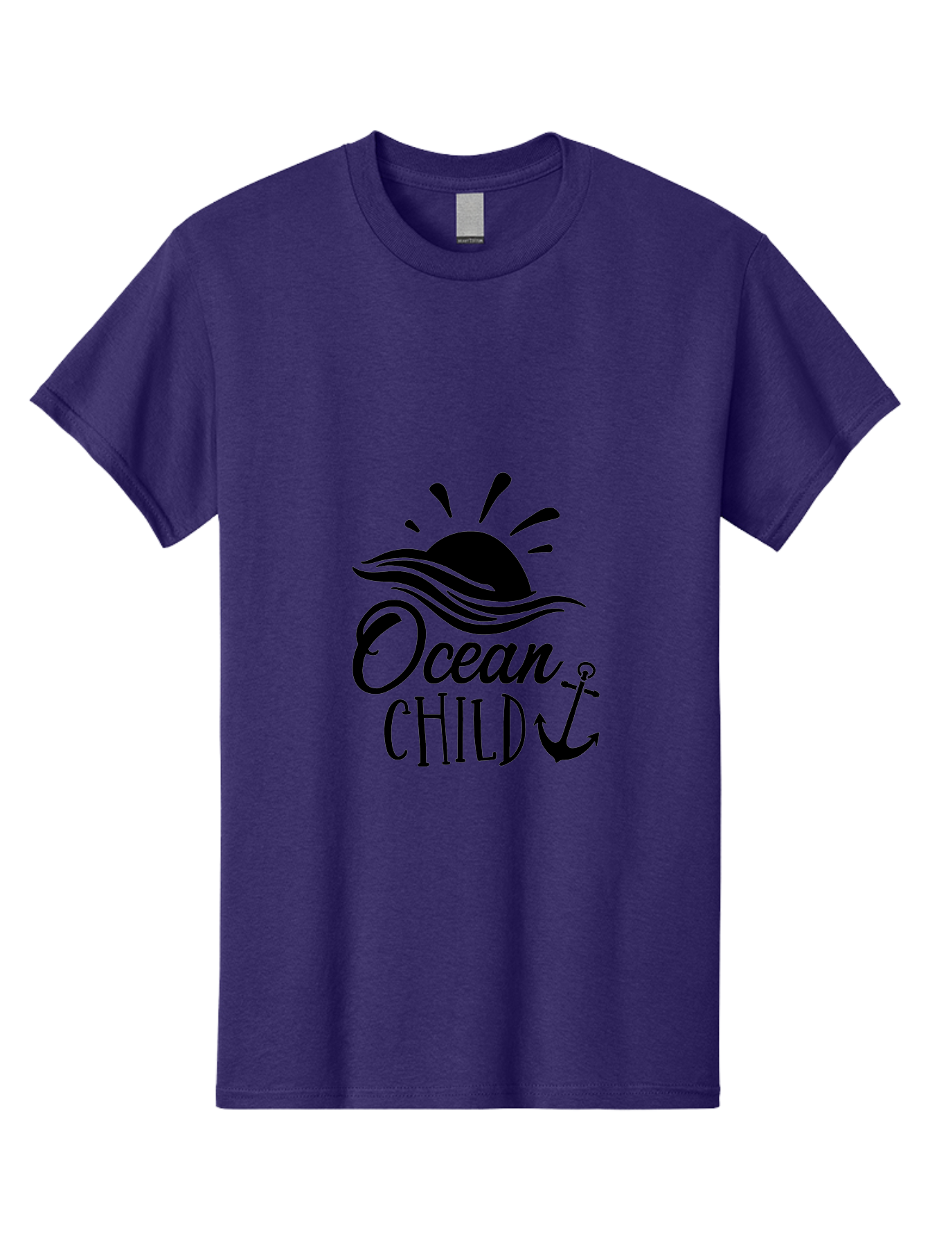Ocean-Child Men'S Graphic Tee, 100% Cotton, Comfortable Casual Summer Wear, Machine Washable, Ocean Child, Nautical Theme, Ocean Waves, Setting Sun, Anchor Symbol, Beach Vibes, Ocean Lover Gifts, Sea Inspiration, Coastal Elements Aad062 9