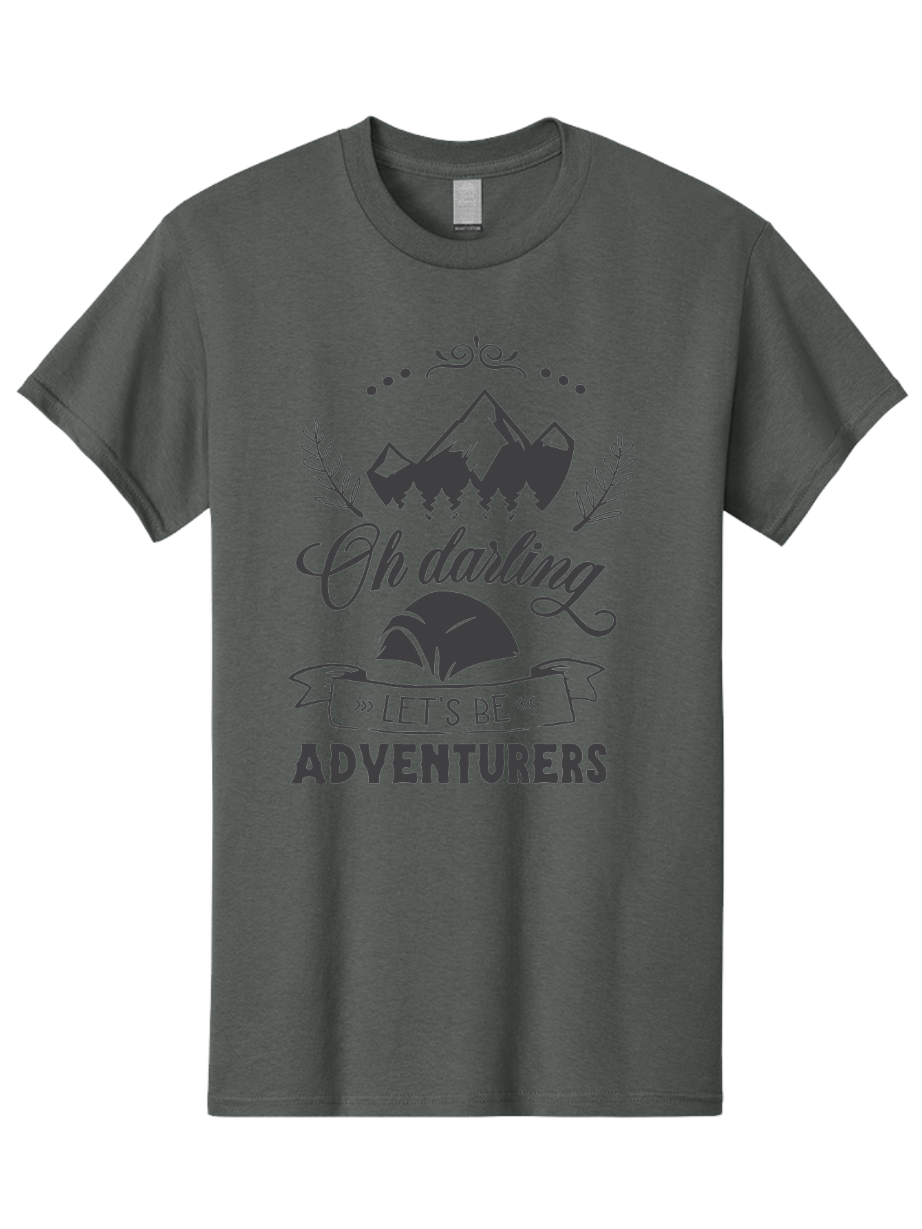 Oh-Darling-Let-S-Be-Adventurers Men'S Graphic Tee, 100% Cotton, Comfortable Casual Summer Wear, Machine Washable, Outdoor Adventure, Travel Inspiration, Wanderlust, Mountain Landscape, Forest Scenery, Inspirational Quotes, Aad066 23