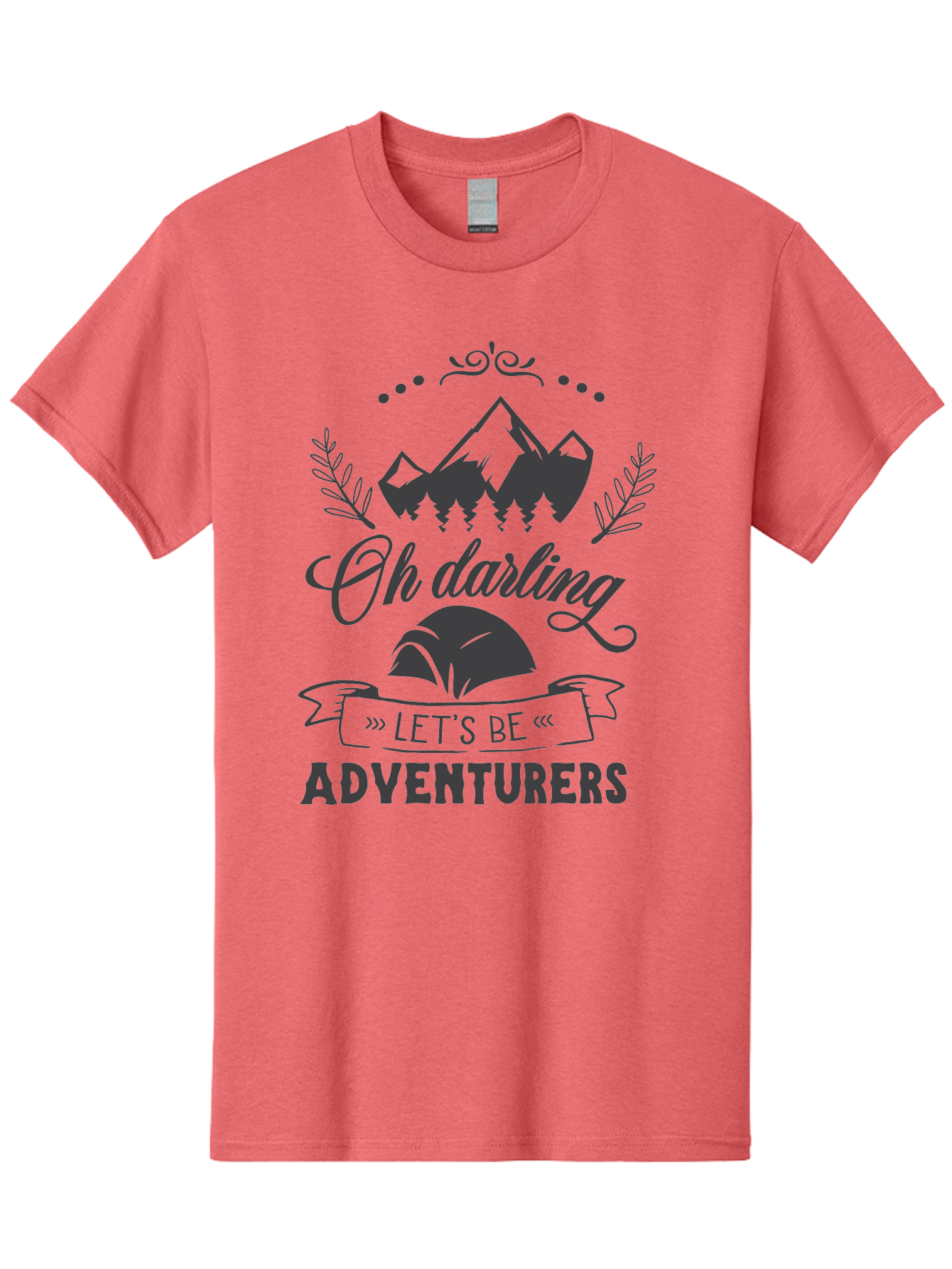 Oh-Darling-Let-S-Be-Adventurers Men'S Graphic Tee, 100% Cotton, Comfortable Casual Summer Wear, Machine Washable, Outdoor Adventure, Travel Inspiration, Wanderlust, Mountain Landscape, Forest Scenery, Inspirational Quotes, Aad066 13