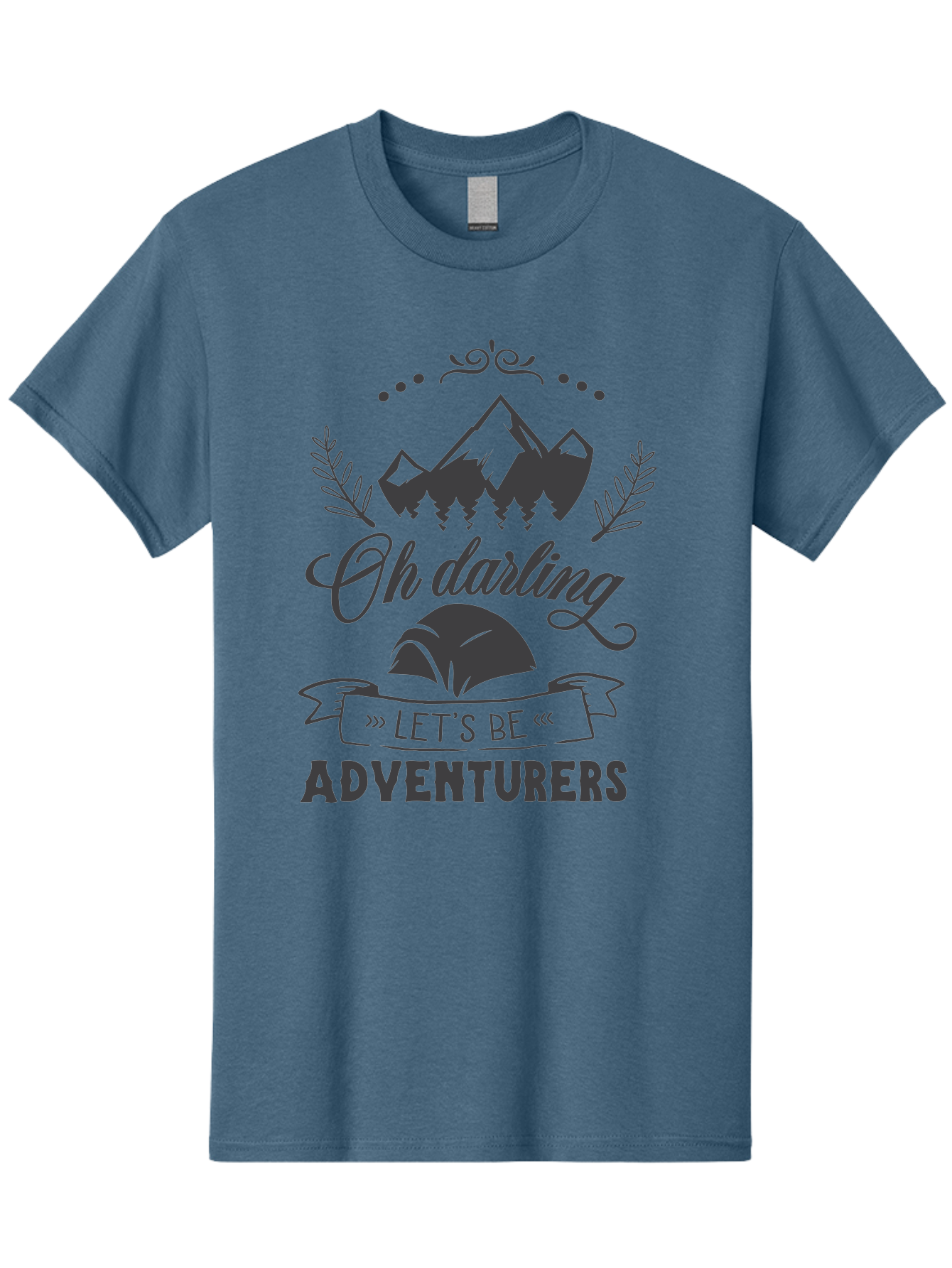 Oh-Darling-Let-S-Be-Adventurers Men'S Graphic Tee, 100% Cotton, Comfortable Casual Summer Wear, Machine Washable, Outdoor Adventure, Travel Inspiration, Wanderlust, Mountain Landscape, Forest Scenery, Inspirational Quotes, Aad066 29