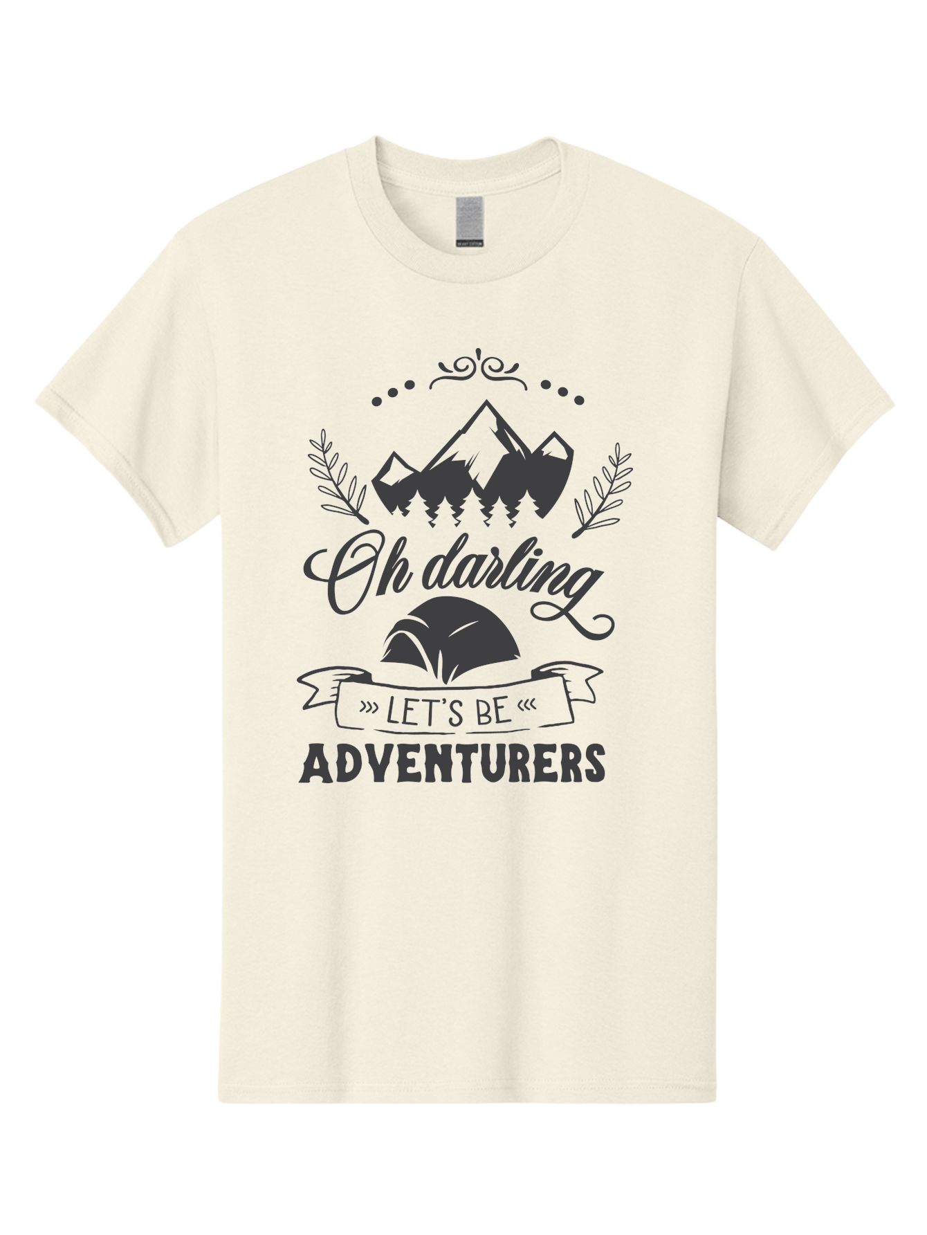 Oh-Darling-Let-S-Be-Adventurers Men'S Graphic Tee, 100% Cotton, Comfortable Casual Summer Wear, Machine Washable, Outdoor Adventure, Travel Inspiration, Wanderlust, Mountain Landscape, Forest Scenery, Inspirational Quotes, Aad066 3