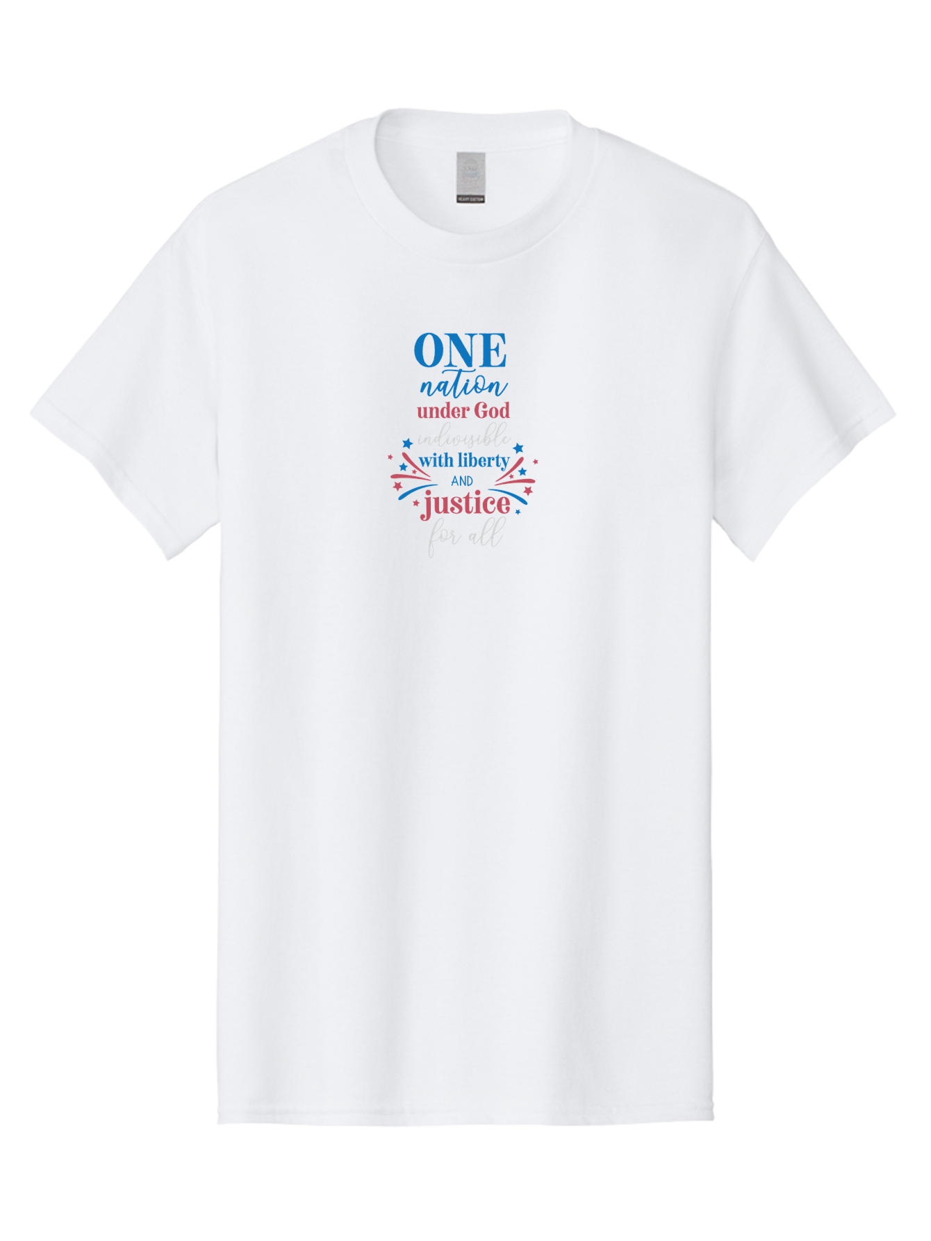 One-Nation-Under-God-Indivisible-With-Liberty-And-Justice-For-All Men'S Graphic Tee, 100% Cotton, Comfortable Casual Summer Wear, Machine Washable, Patriotic Quote, Pledge Of Allegiance, National Pride, American Values, Unity, Freedom, Aad072 29