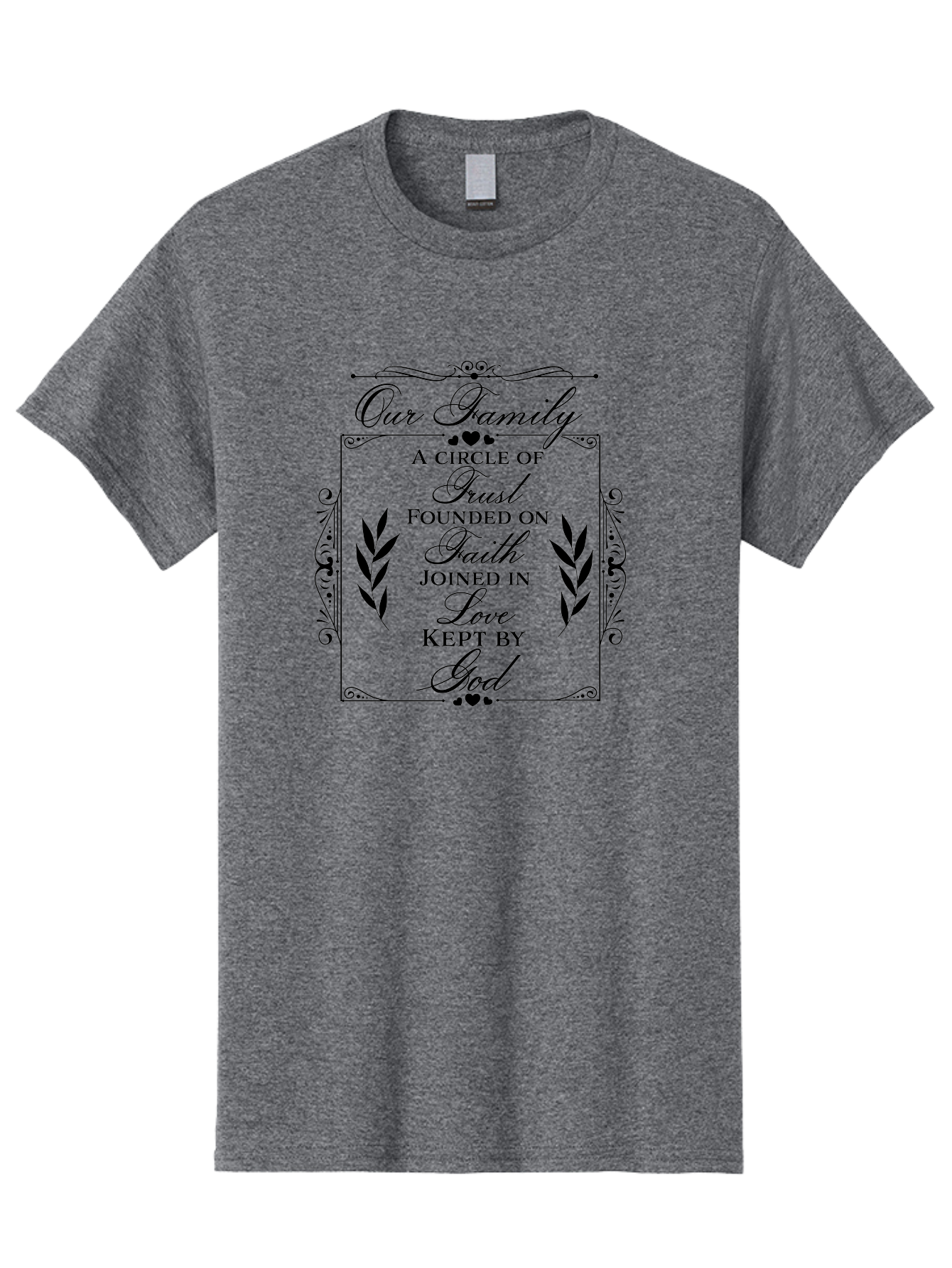 Our-Family Men'S Graphic Tee, 100% Cotton, Comfortable Casual Summer Wear, Machine Washable, Family Values, Trust, Faith, Love, God, Heartwarming Quotes, Inspirational Quotes, Decorative Text, Family Bonding Aad079 11