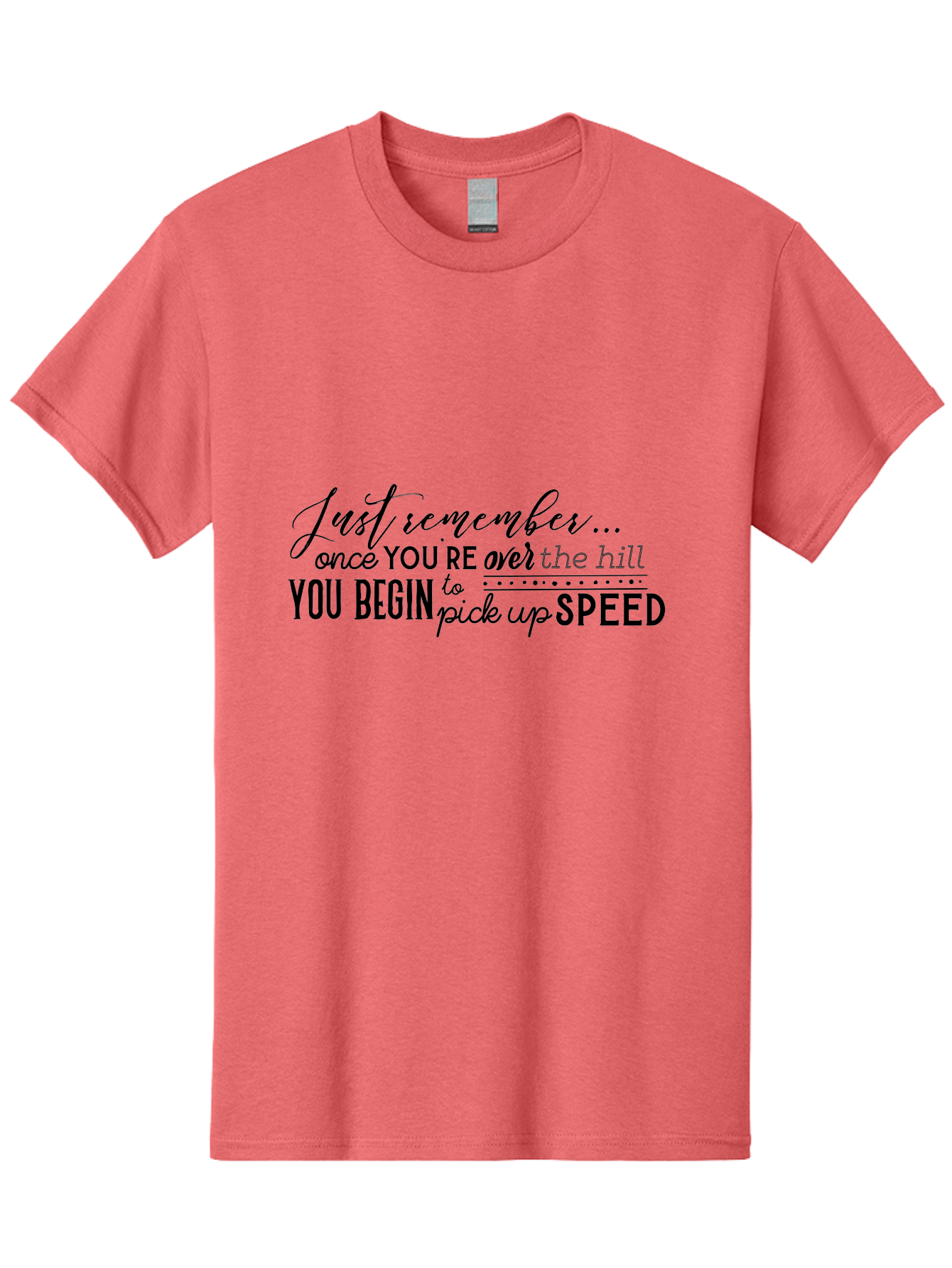 Over-The-Hill Men'S Graphic Tee, 100% Cotton, Comfortable Casual Summer Wear, Machine Washable, Motivational Quote, Inspirational Saying, Humorous Phrase, Over The Hill, Picking Up Speed, Funny Sayings Aad080 5