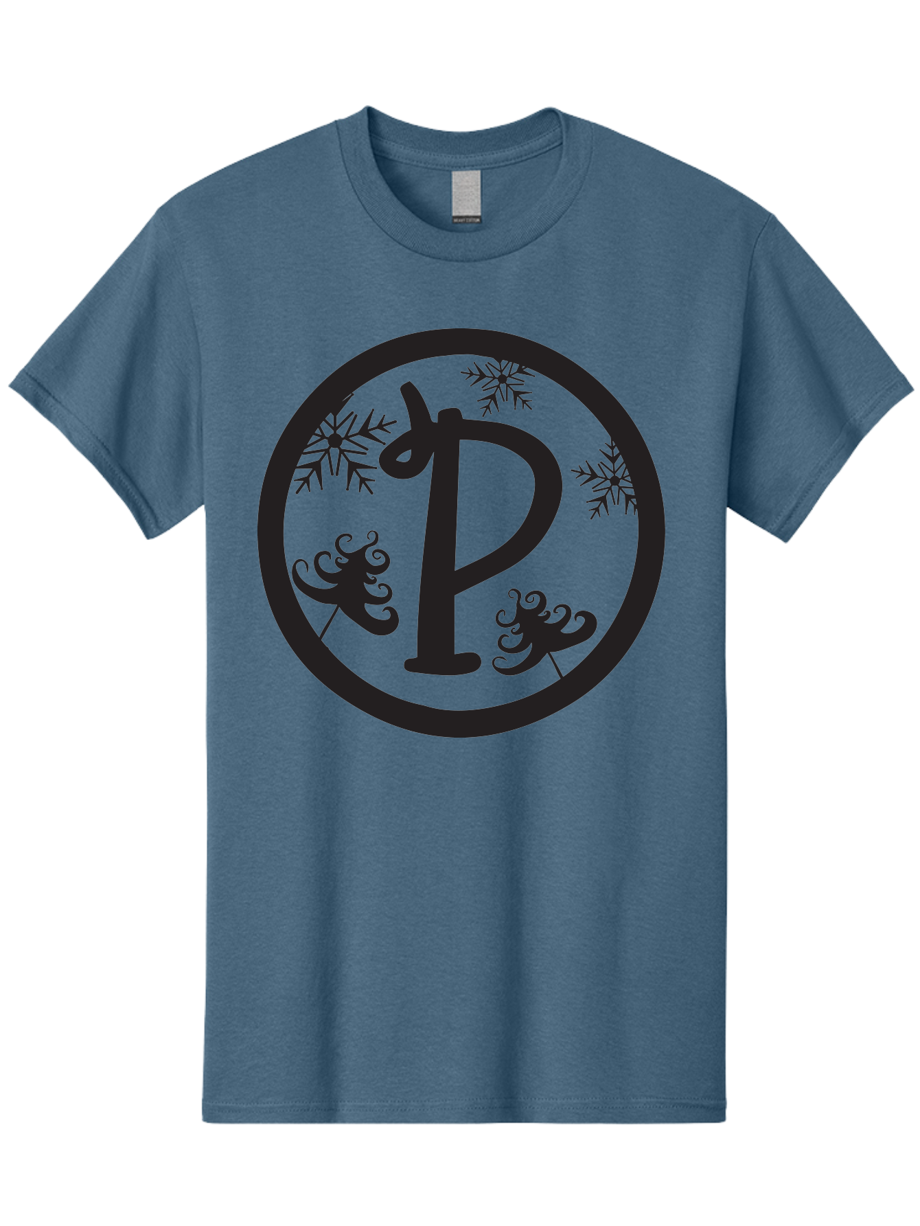P Men'S Graphic Tee, 100% Cotton, Comfortable Casual Summer Wear, Machine Washable, Winter Wonderland, Festive Decorations, Christmas Trees, Snowflakes, Holiday Season, Elegant Typography, Black Silhouette, Decorative Elements Aad082 9