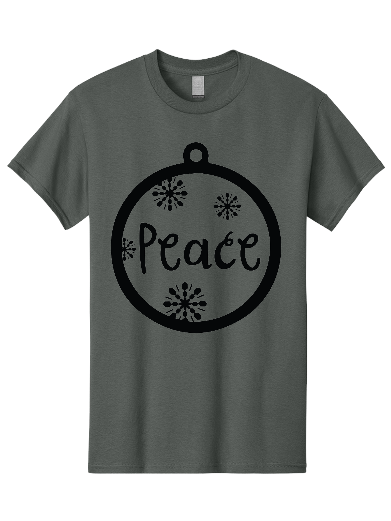Peace-Ornament Men'S Graphic Tee, 100% Cotton, Comfortable Casual Summer Wear, Machine Washable, Peace, Christmas Ornaments, Snowflakes, Holiday Decor, Winter Wonderland, Festive Design, Christmas Decorations, Ornaments, Holiday Season Aad084 27