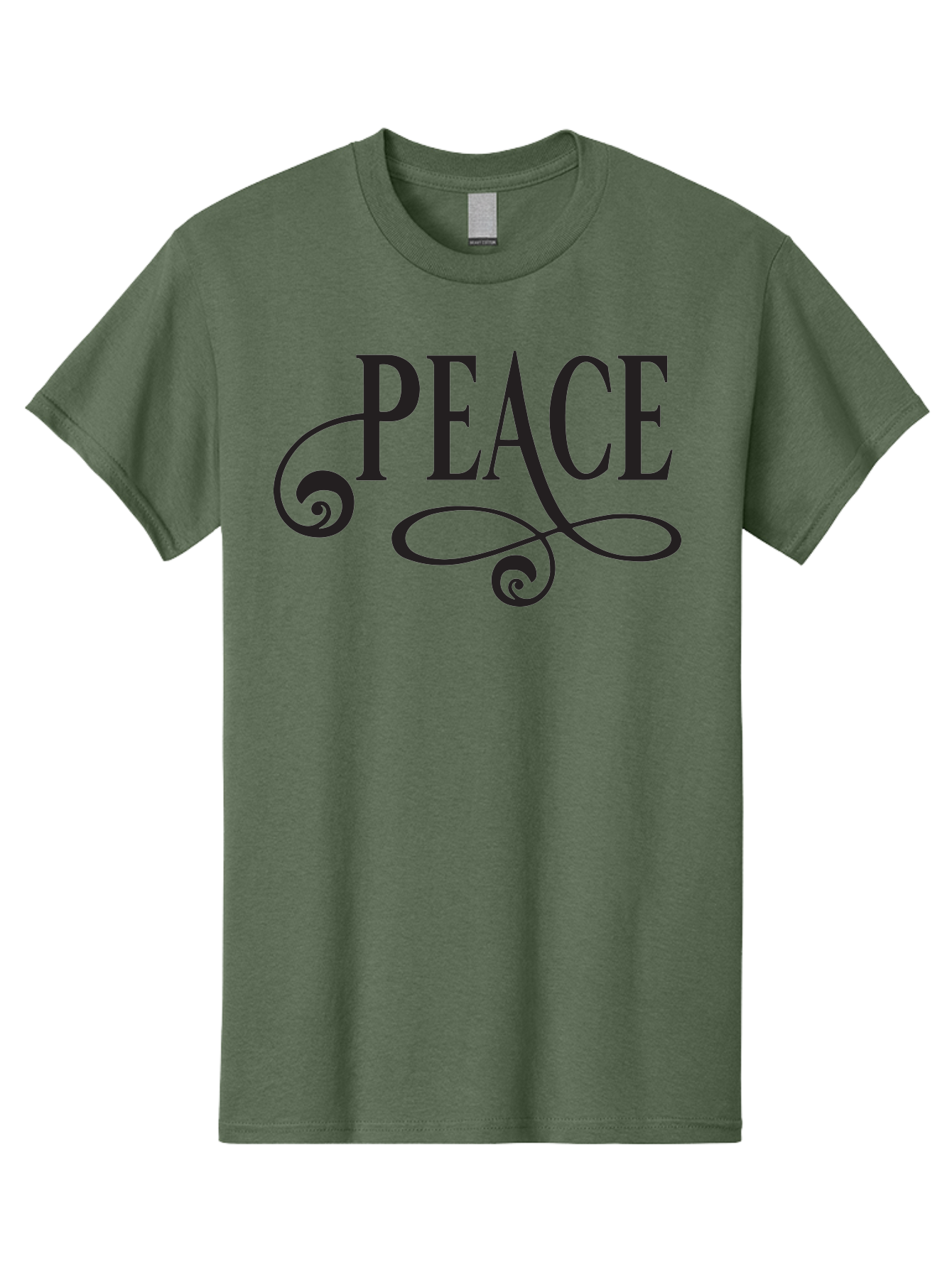 Peace Men'S Graphic Tee, 100% Cotton, Comfortable Casual Summer Wear, Machine Washable, Peace Symbol, Calm Atmosphere, Serene Environment, Tranquil Vibes, Harmony, Decorative Text, Elegant Typography, Inspiring Quote Aad085 5