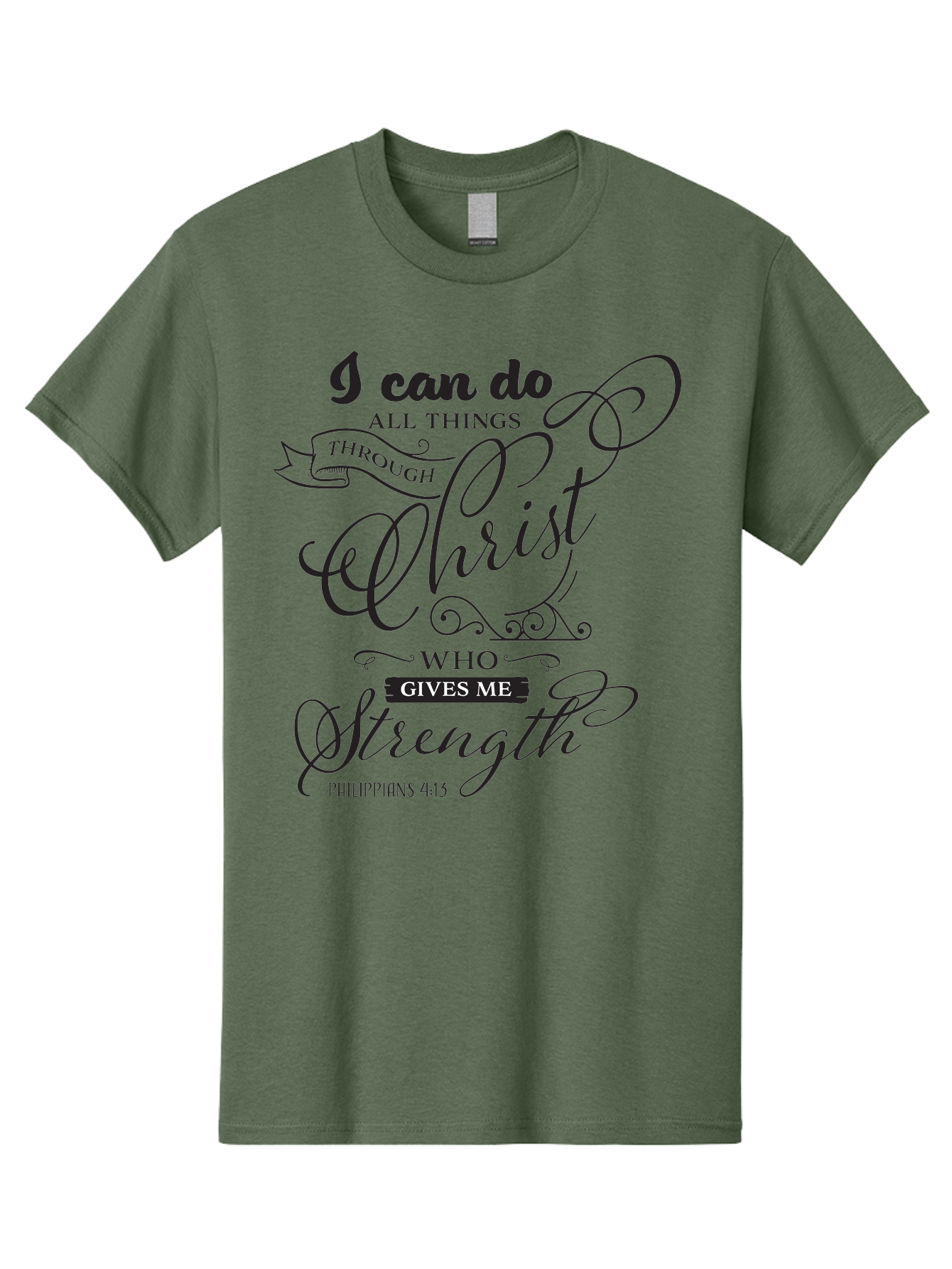Philippians-4-13 Men'S Graphic Tee, 100% Cotton, Comfortable Casual Summer Wear, Machine Washable, Inspirational Quote, Motivational Scripture, Philippians 4:13, Faith-Based Design, Christian Art, Typographic Poster, Aad088 17