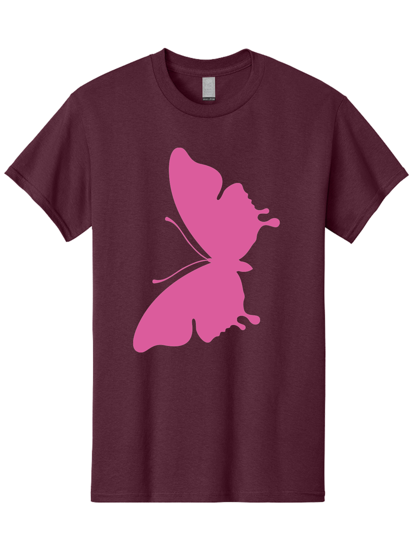 Pink-Butterfly Men'S Graphic Tee, 100% Cotton, Comfortable Casual Summer Wear, Machine Washable, Butterfly Silhouette, Pink Butterfly, Abstract Butterfly, Delicate Wings, Minimalist Design, Vibrant Pink Color, Bold Silhouette, Aad090 17
