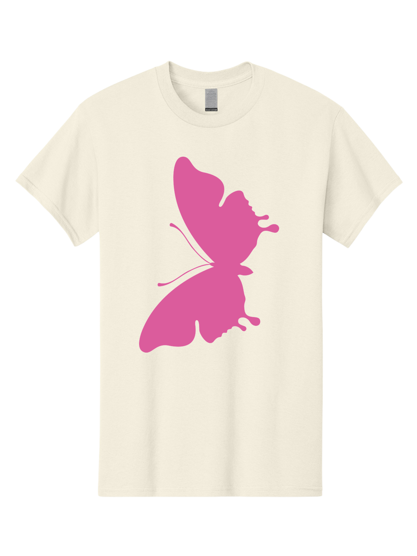 Pink-Butterfly Men'S Graphic Tee, 100% Cotton, Comfortable Casual Summer Wear, Machine Washable, Butterfly Silhouette, Pink Butterfly, Abstract Butterfly, Delicate Wings, Minimalist Design, Vibrant Pink Color, Bold Silhouette, Aad090 27