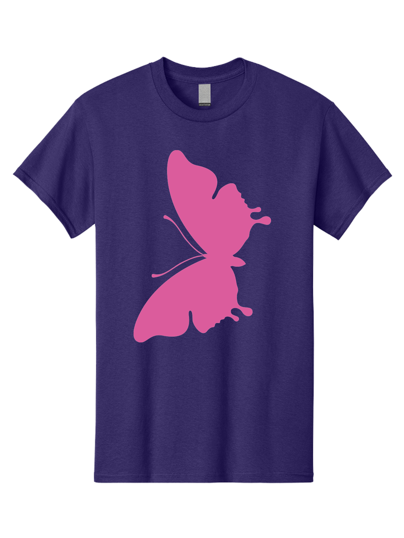 Pink-Butterfly Men'S Graphic Tee, 100% Cotton, Comfortable Casual Summer Wear, Machine Washable, Butterfly Silhouette, Pink Butterfly, Abstract Butterfly, Delicate Wings, Minimalist Design, Vibrant Pink Color, Bold Silhouette, Aad090 3