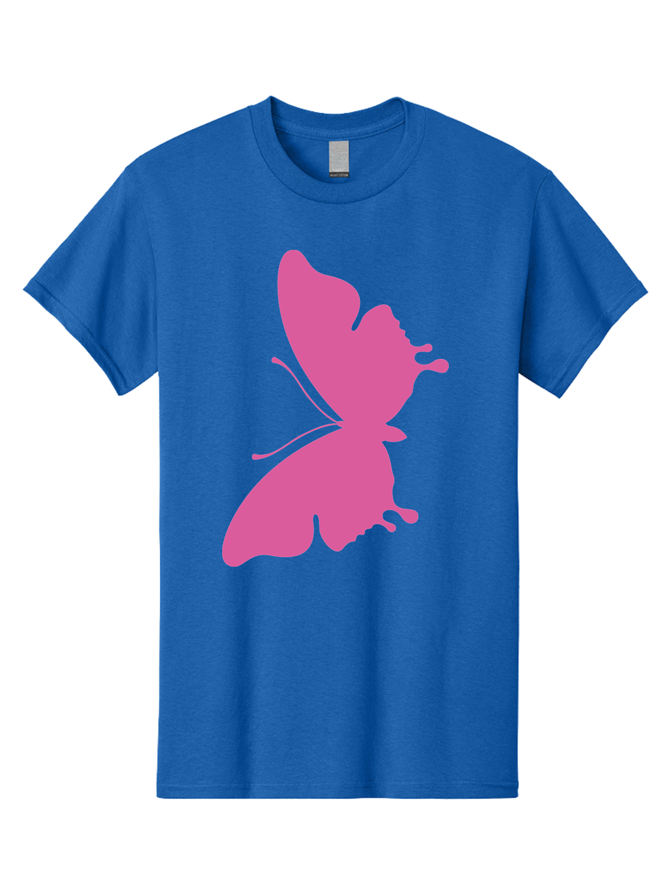 Pink-Butterfly Men'S Graphic Tee, 100% Cotton, Comfortable Casual Summer Wear, Machine Washable, Butterfly Silhouette, Pink Butterfly, Abstract Butterfly, Delicate Wings, Minimalist Design, Vibrant Pink Color, Bold Silhouette, Aad090 25
