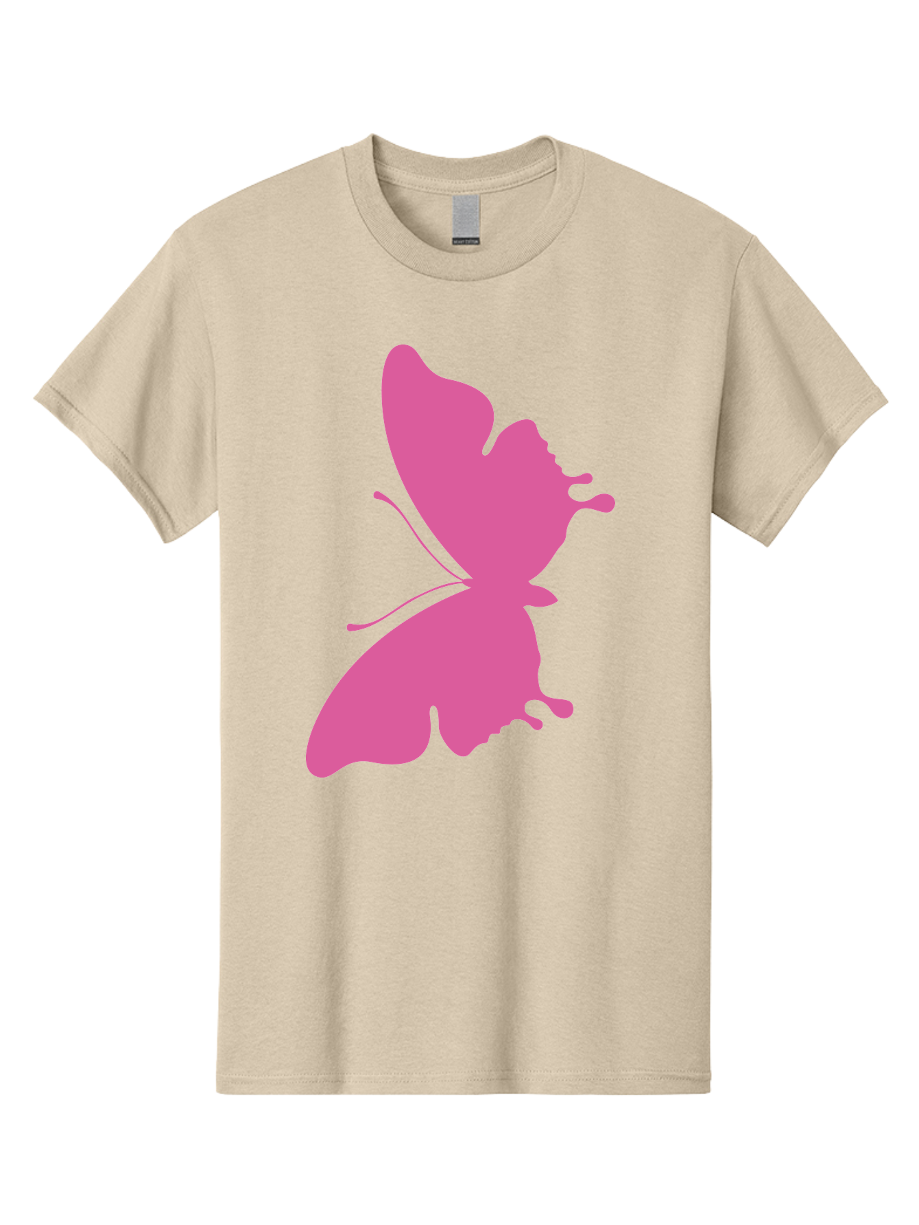 Pink-Butterfly Men'S Graphic Tee, 100% Cotton, Comfortable Casual Summer Wear, Machine Washable, Butterfly Silhouette, Pink Butterfly, Abstract Butterfly, Delicate Wings, Minimalist Design, Vibrant Pink Color, Bold Silhouette, Aad090 15