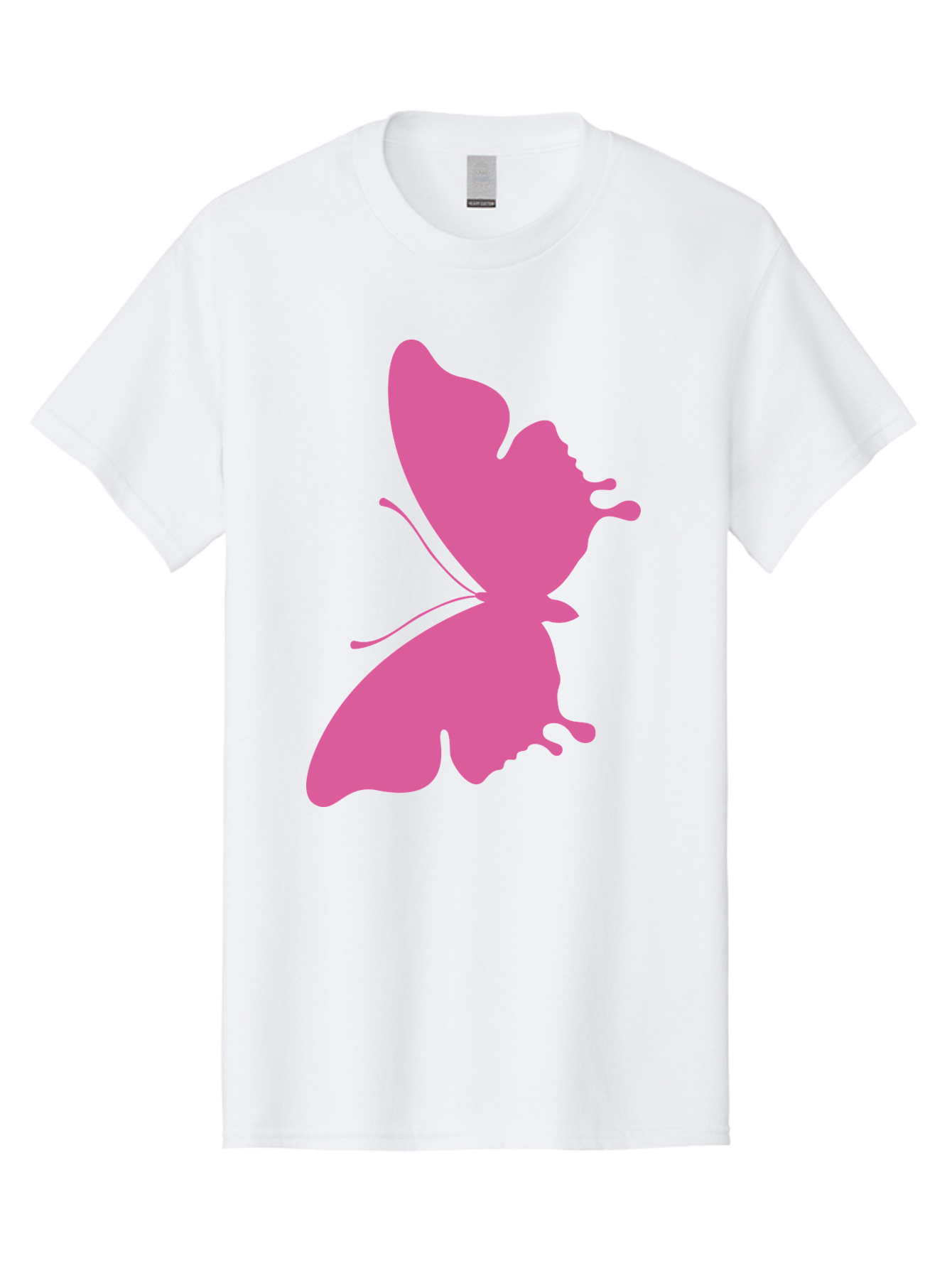 Pink-Butterfly Men'S Graphic Tee, 100% Cotton, Comfortable Casual Summer Wear, Machine Washable, Butterfly Silhouette, Pink Butterfly, Abstract Butterfly, Delicate Wings, Minimalist Design, Vibrant Pink Color, Bold Silhouette, Aad090 11
