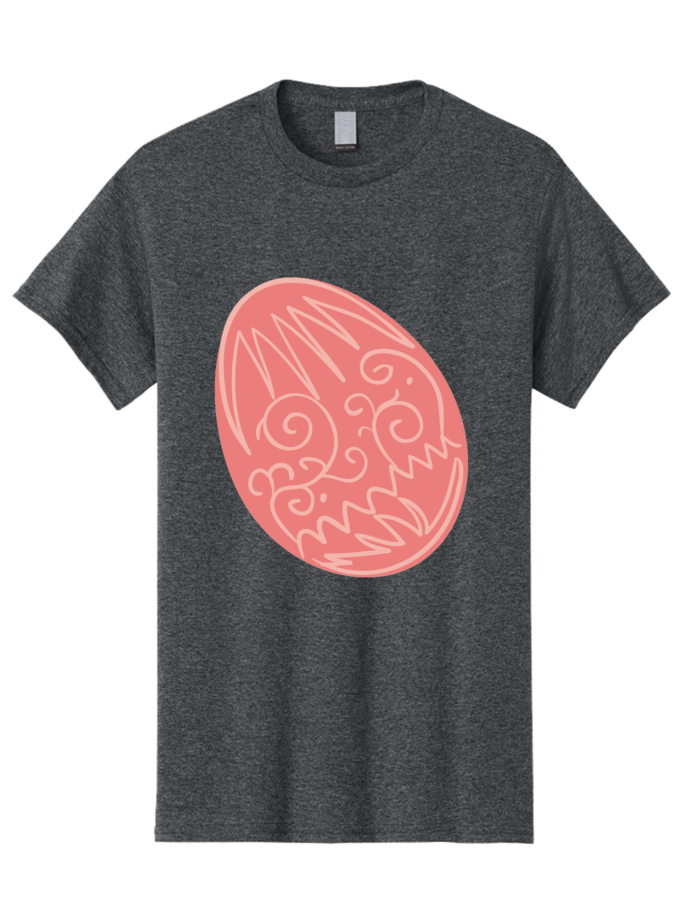 Pink-Dragon-Egg Men'S Graphic Tee, 100% Cotton, Comfortable Casual Summer Wear, Machine Washable, Pink Easter Egg, Dragon Design, White Line Art, Festive Decoration, Spring Celebration, Easter Symbol, Cute Illustration Aad091 11
