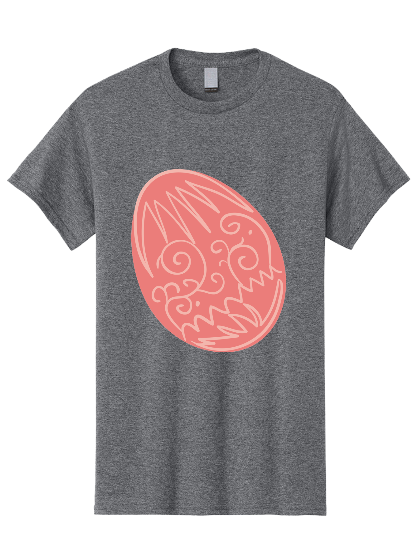 Pink-Dragon-Egg Men'S Graphic Tee, 100% Cotton, Comfortable Casual Summer Wear, Machine Washable, Pink Easter Egg, Dragon Design, White Line Art, Festive Decoration, Spring Celebration, Easter Symbol, Cute Illustration Aad091 9