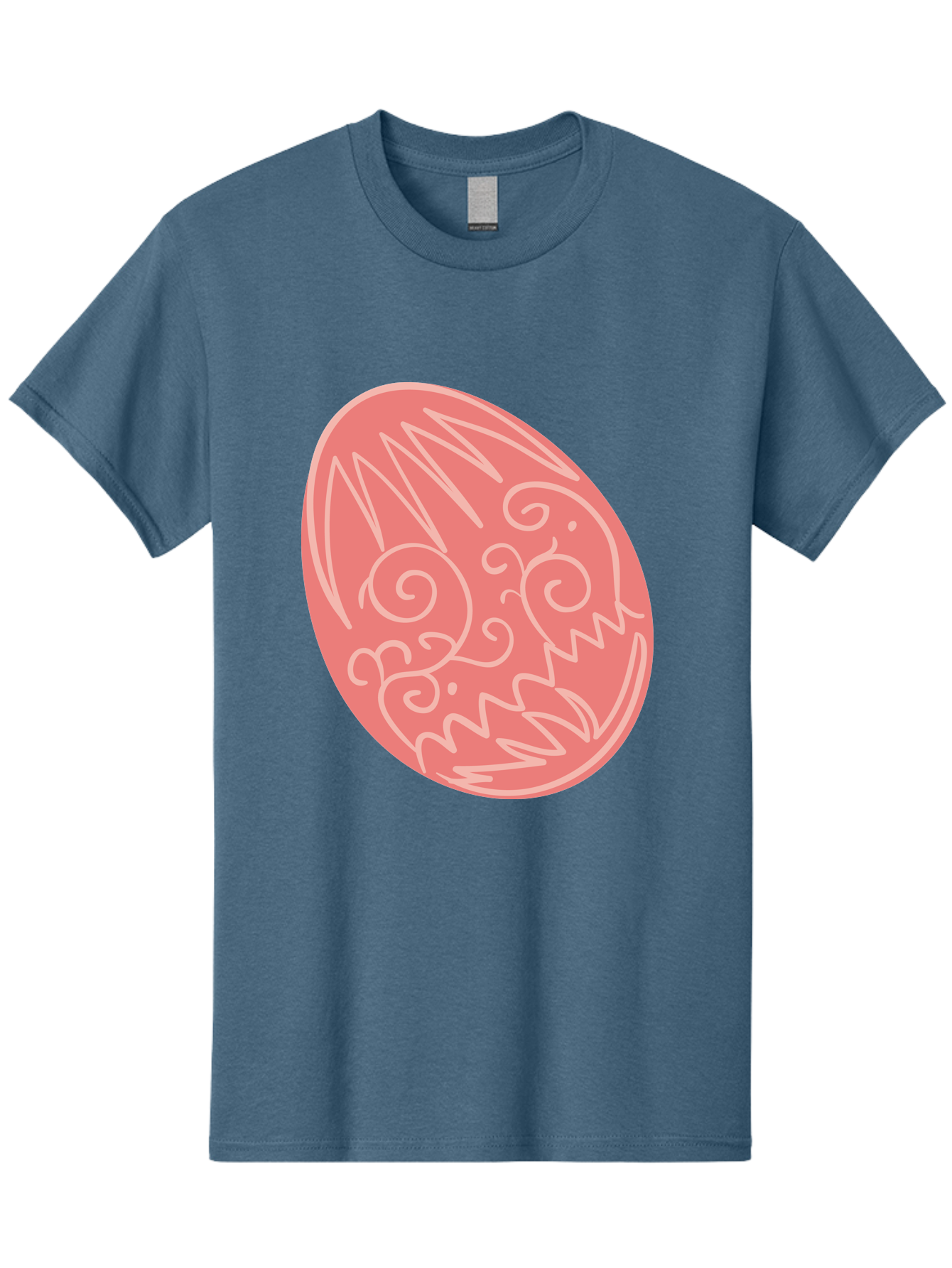 Pink-Dragon-Egg Men'S Graphic Tee, 100% Cotton, Comfortable Casual Summer Wear, Machine Washable, Pink Easter Egg, Dragon Design, White Line Art, Festive Decoration, Spring Celebration, Easter Symbol, Cute Illustration Aad091 25