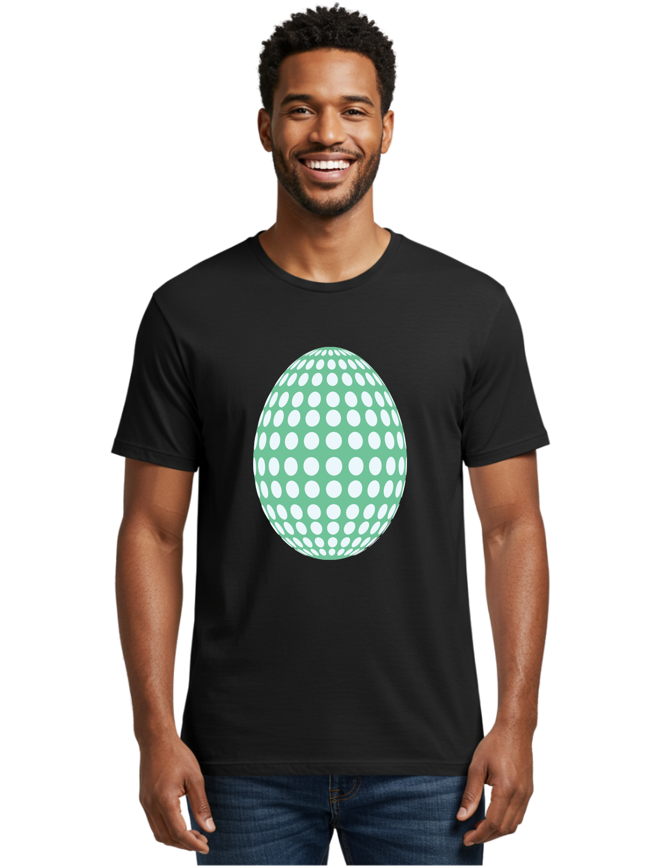 Polka-Dot-Egg Men'S Graphic Tee, 100% Cotton, Comfortable Casual Summer Wear, Machine Washable, Polka Dot Pattern, White Dots, Oval Shape, Easter Egg, Creative Design, Artistic Illustration, Decorative Element, Modern Graphic Aad098 6