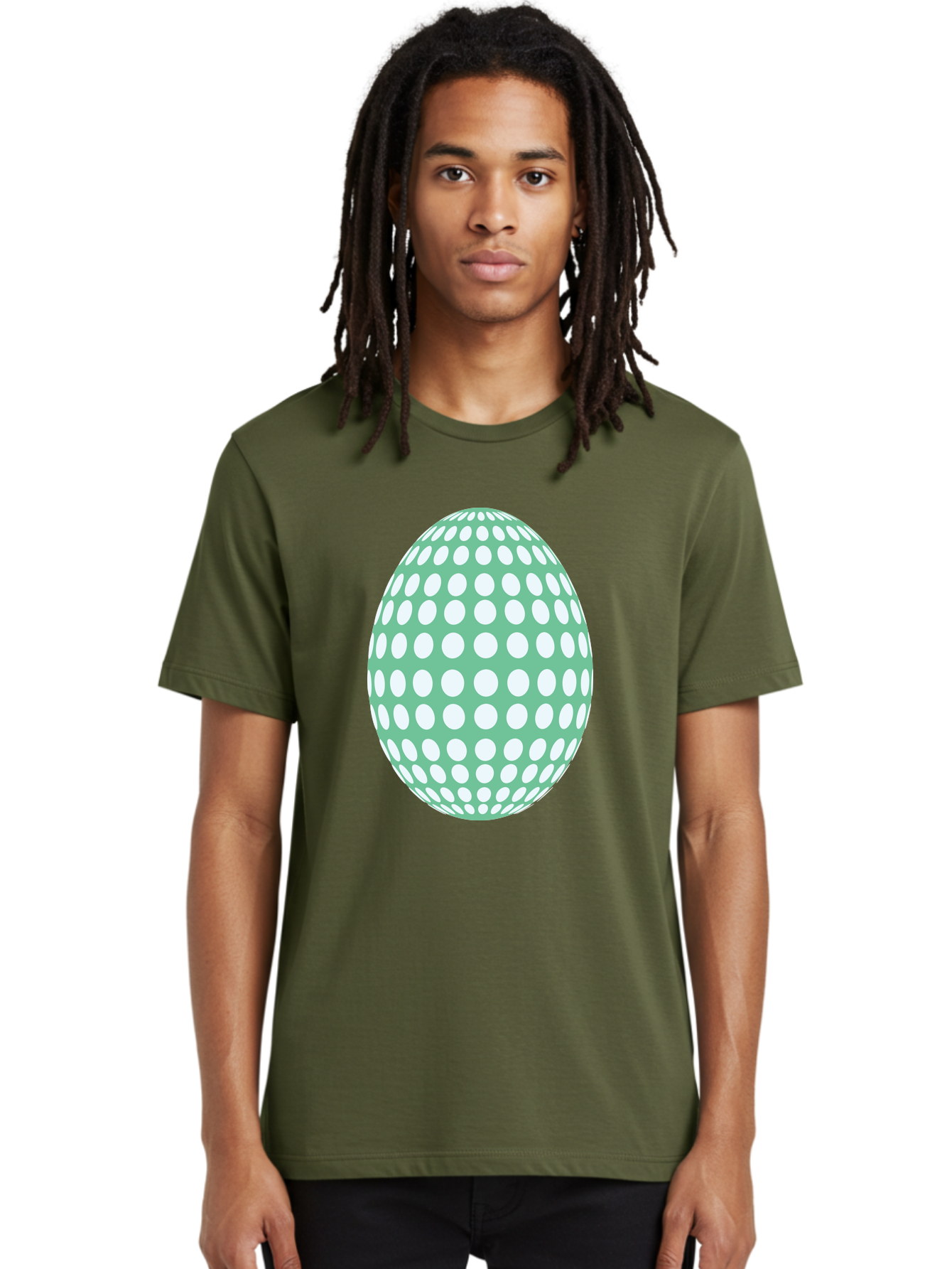 Polka-Dot-Egg Men'S Graphic Tee, 100% Cotton, Comfortable Casual Summer Wear, Machine Washable, Polka Dot Pattern, White Dots, Oval Shape, Easter Egg, Creative Design, Artistic Illustration, Decorative Element, Modern Graphic Aad098 30