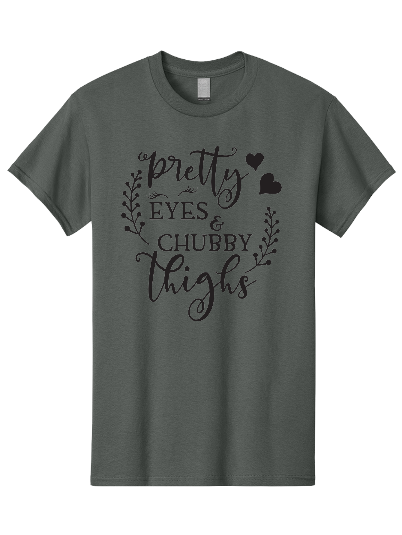 Pretty-Eyes-Chubby-Thighs Men'S Graphic Tee, 100% Cotton, Comfortable Casual Summer Wear, Machine Washable, Cute Typography, Body Positivity, Self Love, Confidence Boost, Empowerment, Lovely Quotes, Charming Phrases, Inspiration, Motivation Aad100 5