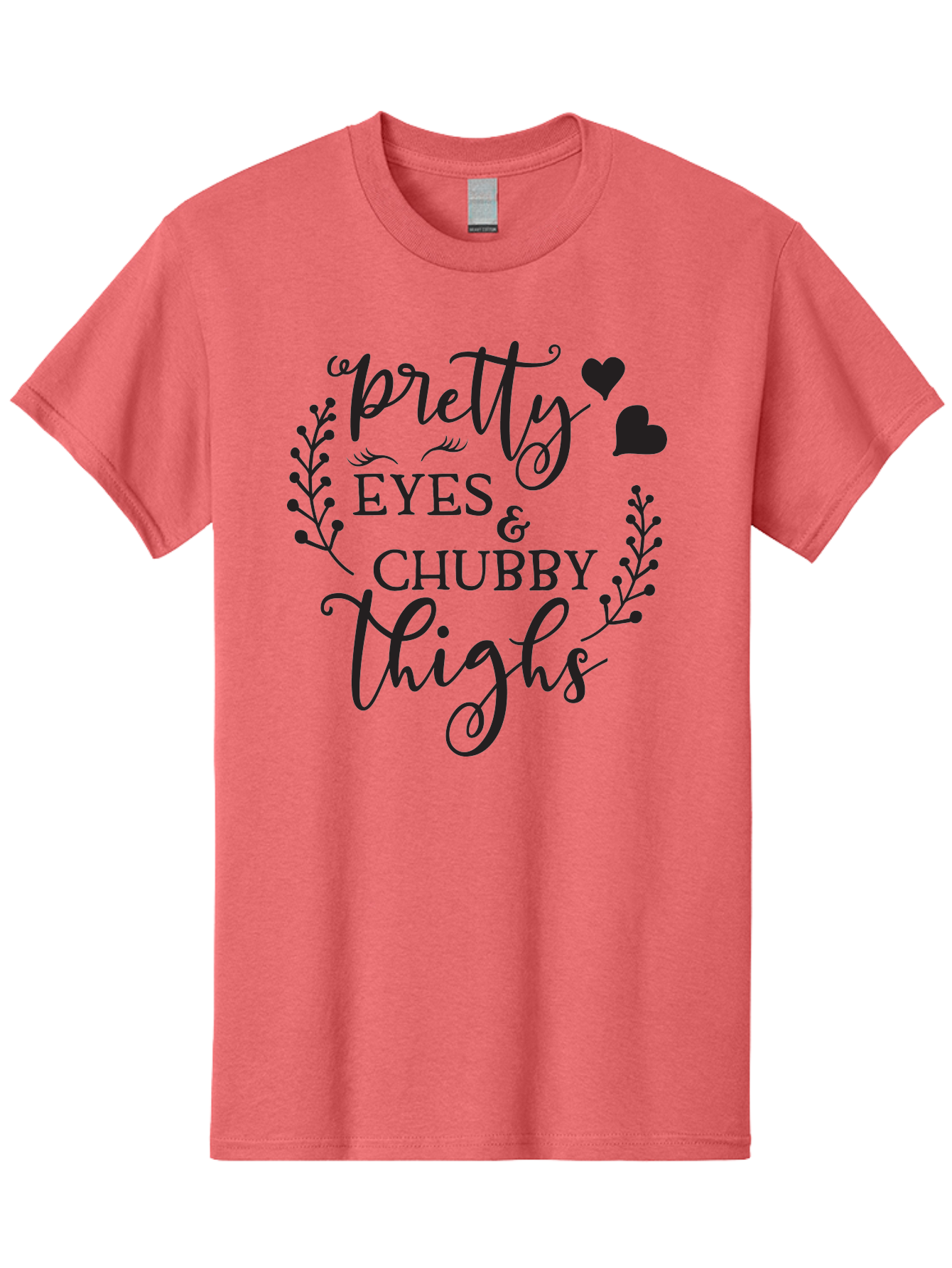 Pretty-Eyes-Chubby-Thighs Men'S Graphic Tee, 100% Cotton, Comfortable Casual Summer Wear, Machine Washable, Cute Typography, Body Positivity, Self Love, Confidence Boost, Empowerment, Lovely Quotes, Charming Phrases, Inspiration, Motivation Aad100 25