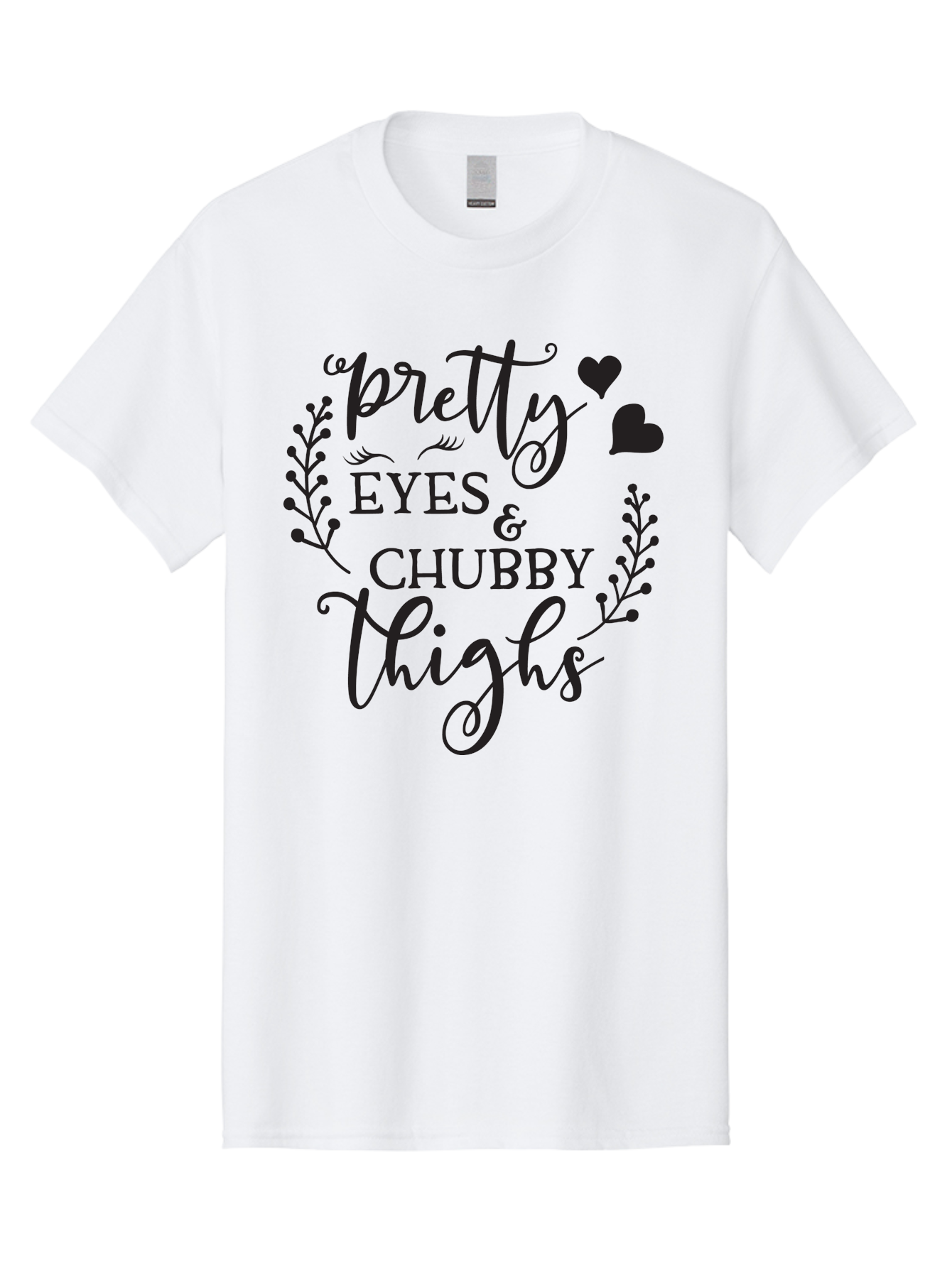 Pretty-Eyes-Chubby-Thighs Men'S Graphic Tee, 100% Cotton, Comfortable Casual Summer Wear, Machine Washable, Cute Typography, Body Positivity, Self Love, Confidence Boost, Empowerment, Lovely Quotes, Charming Phrases, Inspiration, Motivation Aad100 13