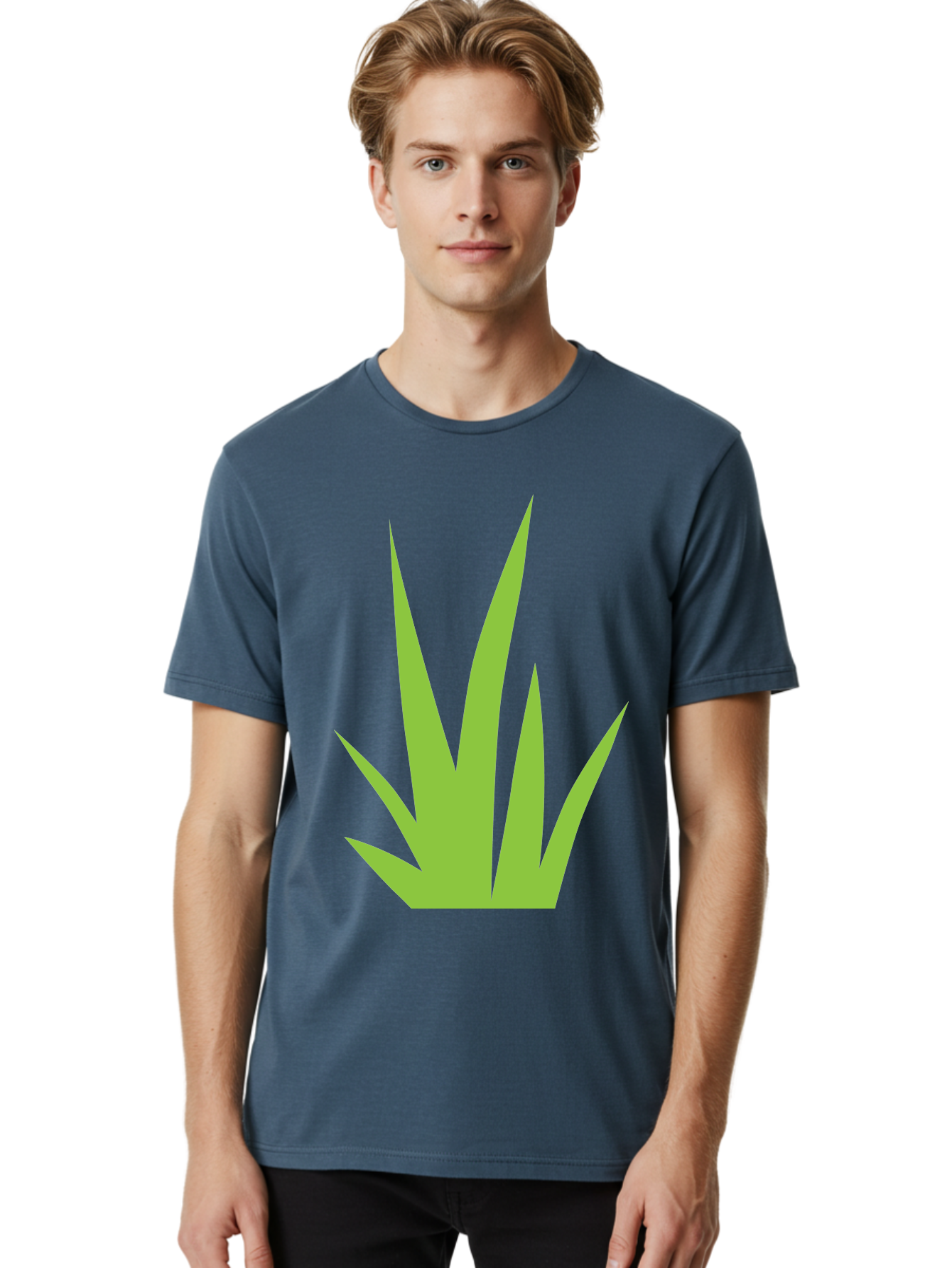 Prickly-Leaves Men'S Graphic Tee, 100% Cotton, Comfortable Casual Summer Wear, Machine Washable, Palm Leaves, Tropical Foliage, Minimalist Design, Simple Shapes, Leafy Graphics, Vector Art, Green Leaves Aad101 10
