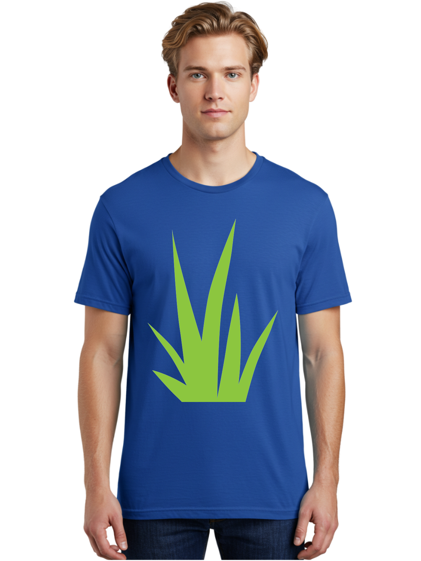 Prickly-Leaves Men'S Graphic Tee, 100% Cotton, Comfortable Casual Summer Wear, Machine Washable, Palm Leaves, Tropical Foliage, Minimalist Design, Simple Shapes, Leafy Graphics, Vector Art, Green Leaves Aad101 6