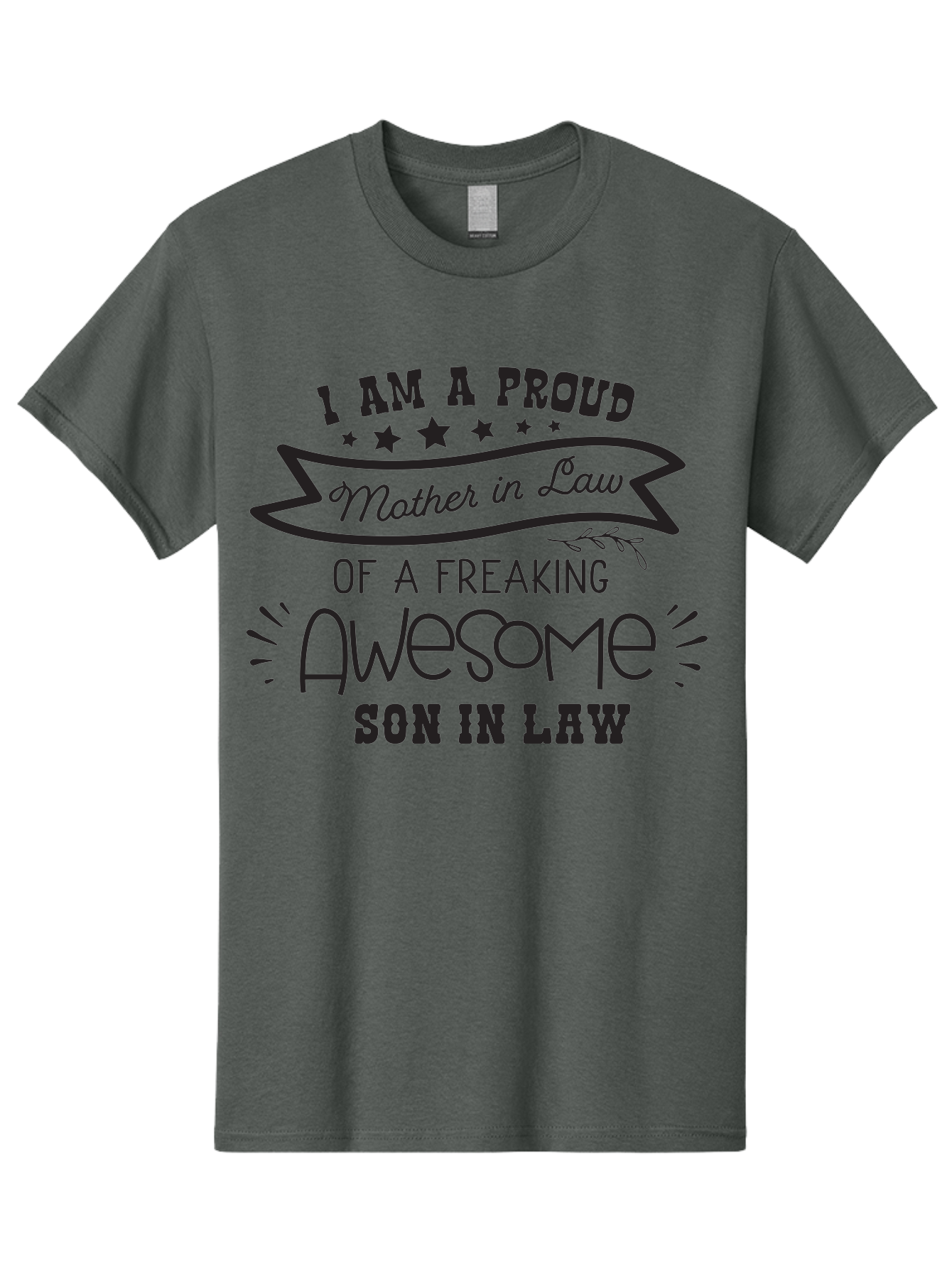 Proud-Mother-In-Law Men'S Graphic Tee, 100% Cotton, Comfortable Casual Summer Wear, Machine Washable, Proud Mother In Law, Awesome Son In Law, Family Bonding, Loving Relationship, Funny Quote, Mother In Law Gift, Son In Law Appreciation, Aad102 13