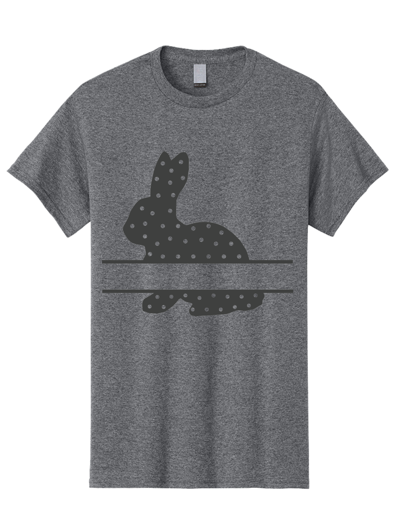 Rabbit-Silhouette-With-Dots Men'S Graphic Tee, 100% Cotton, Comfortable Casual Summer Wear, Machine Washable, Rabbit Silhouette, Black Silhouette, Polka Dot Pattern, Reflection Effect, Mirrored Image, Modern Art, Minimalist Design, Cute Bunny Aad113 17