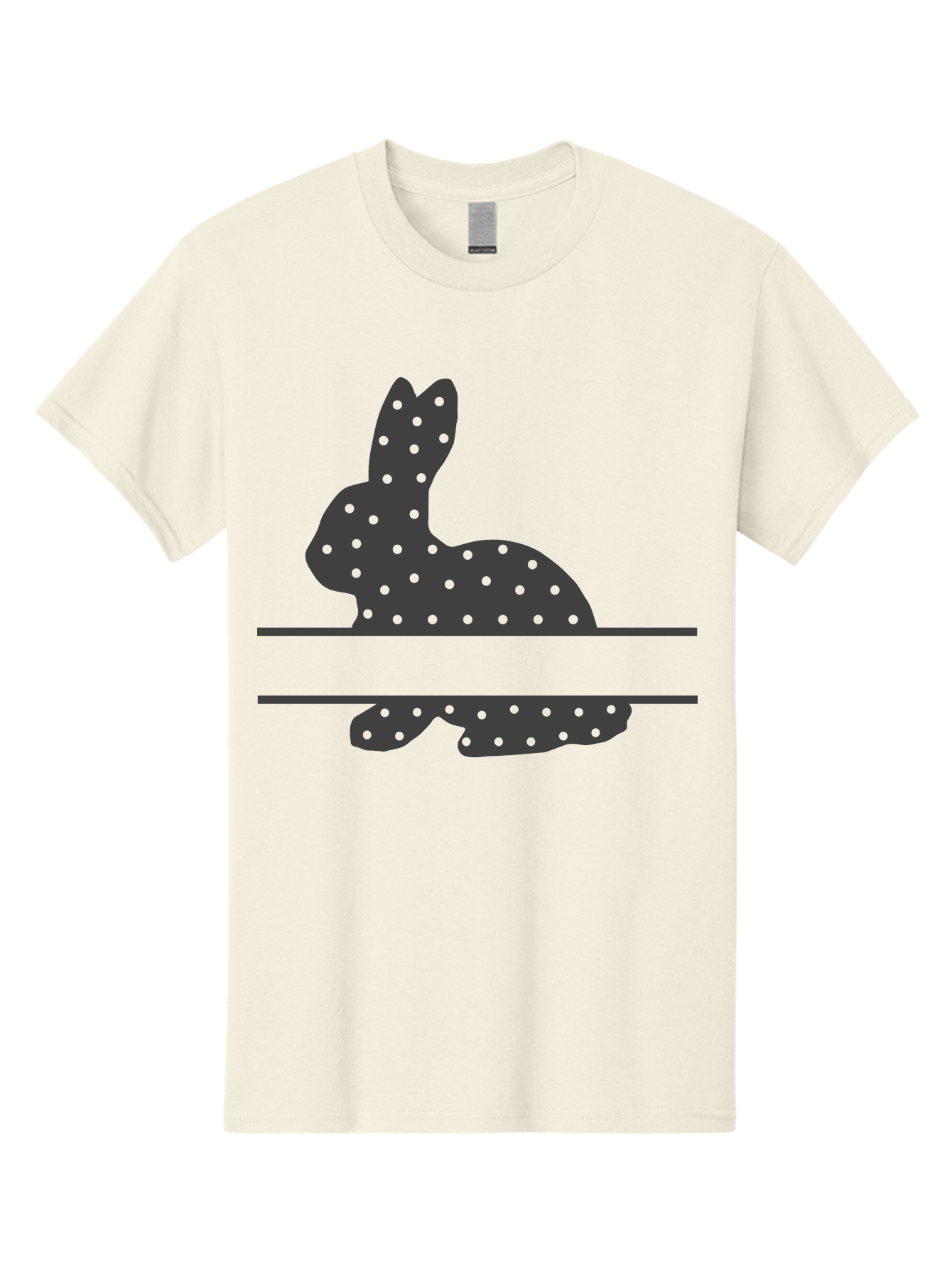 Rabbit-Silhouette-With-Dots Men'S Graphic Tee, 100% Cotton, Comfortable Casual Summer Wear, Machine Washable, Rabbit Silhouette, Black Silhouette, Polka Dot Pattern, Reflection Effect, Mirrored Image, Modern Art, Minimalist Design, Cute Bunny Aad113 19