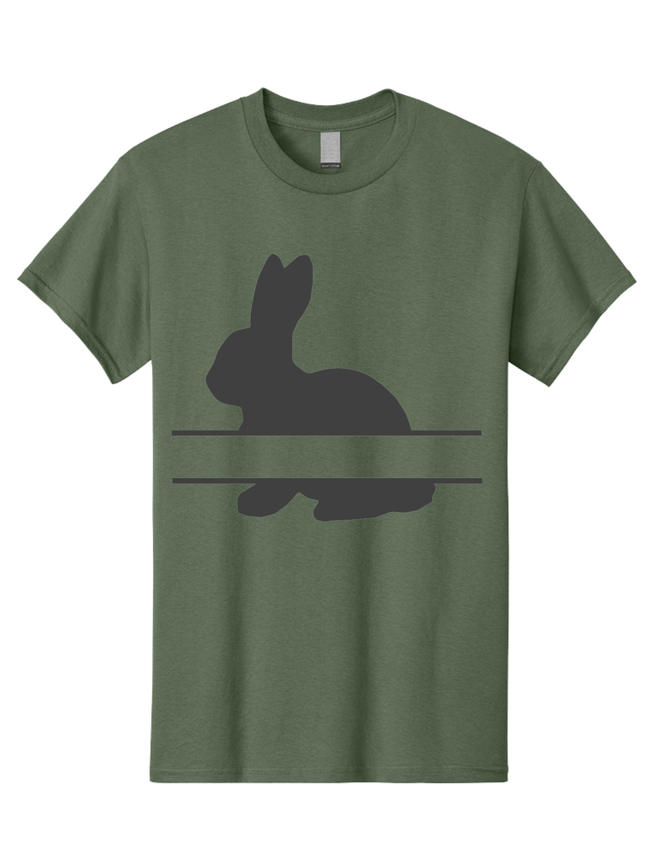 Rabbit-Silhouette Men'S Graphic Tee, 100% Cotton, Comfortable Casual Summer Wear, Machine Washable, Rabbit Silhouette, Minimalist Design, Simple Shape, Black Silhouette, Cute Rabbit, Modern Art, Creative Illustration, Simple Graphics Aad114 3