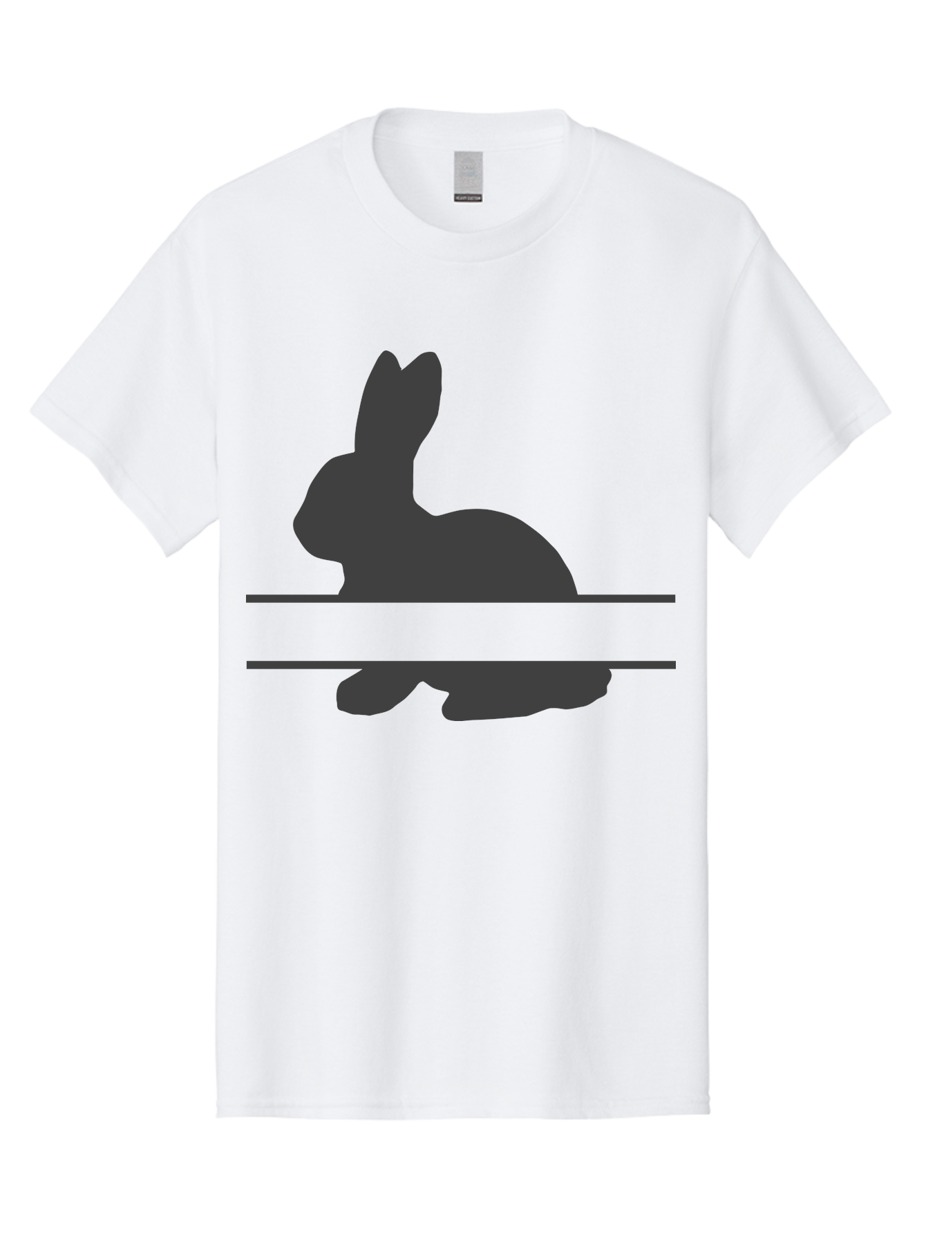 Rabbit-Silhouette Men'S Graphic Tee, 100% Cotton, Comfortable Casual Summer Wear, Machine Washable, Rabbit Silhouette, Minimalist Design, Simple Shape, Black Silhouette, Cute Rabbit, Modern Art, Creative Illustration, Simple Graphics Aad114 21