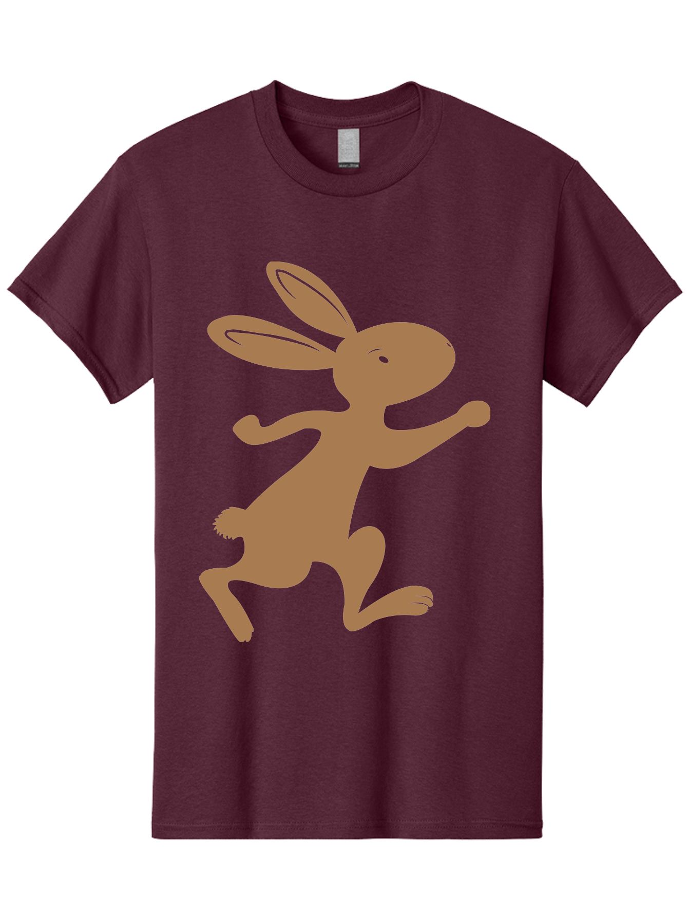 Rabbit Men'S Graphic Tee, 100% Cotton, Comfortable Casual Summer Wear, Machine Washable, Cartoon Rabbit, Jumping Rabbit, Brown Rabbit, Playful Pose, Cute Illustration, Simple Design, Whimsical Art, Cartoon Character, Funny Rabbit Aad115 15