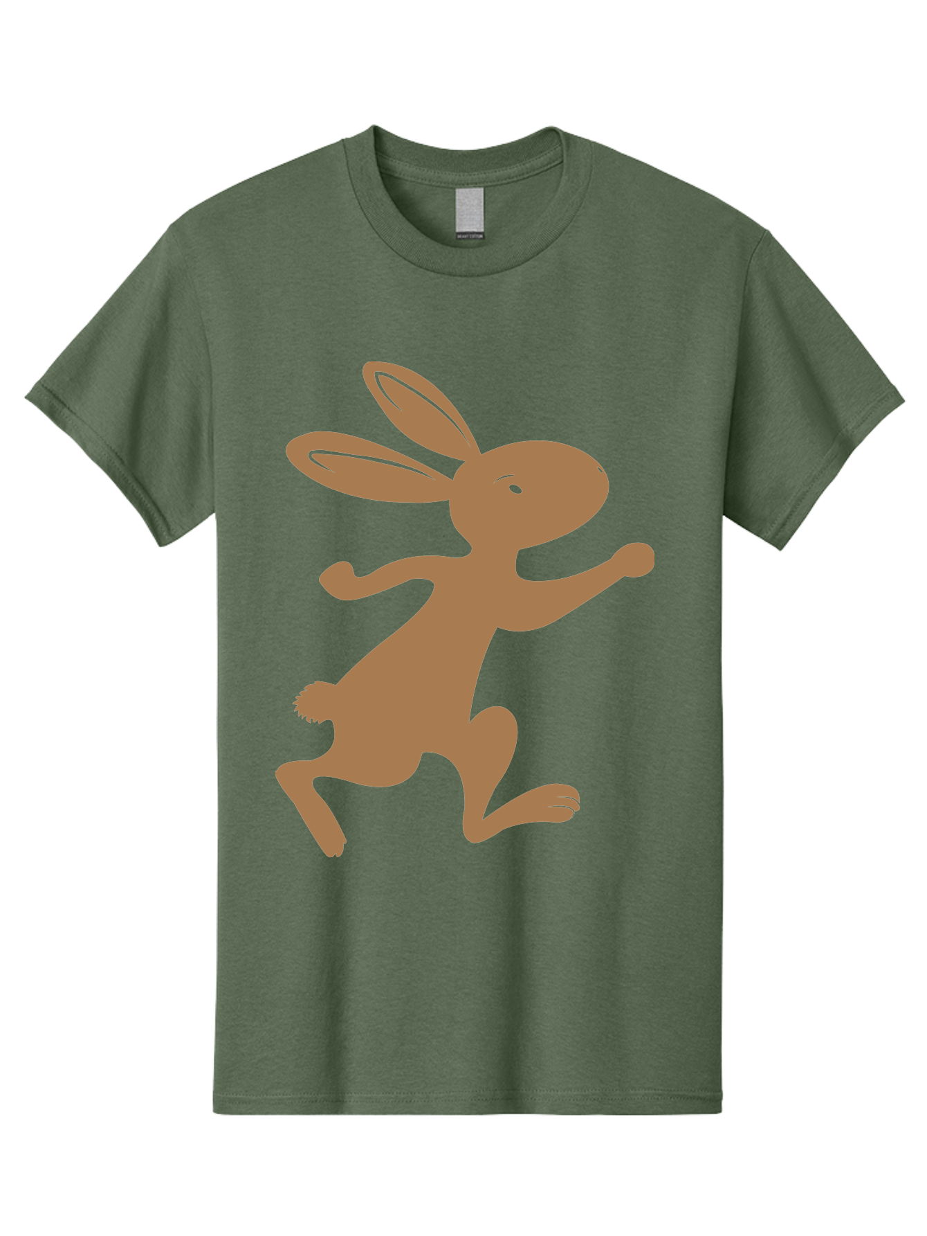Rabbit Men'S Graphic Tee, 100% Cotton, Comfortable Casual Summer Wear, Machine Washable, Cartoon Rabbit, Jumping Rabbit, Brown Rabbit, Playful Pose, Cute Illustration, Simple Design, Whimsical Art, Cartoon Character, Funny Rabbit Aad115 29