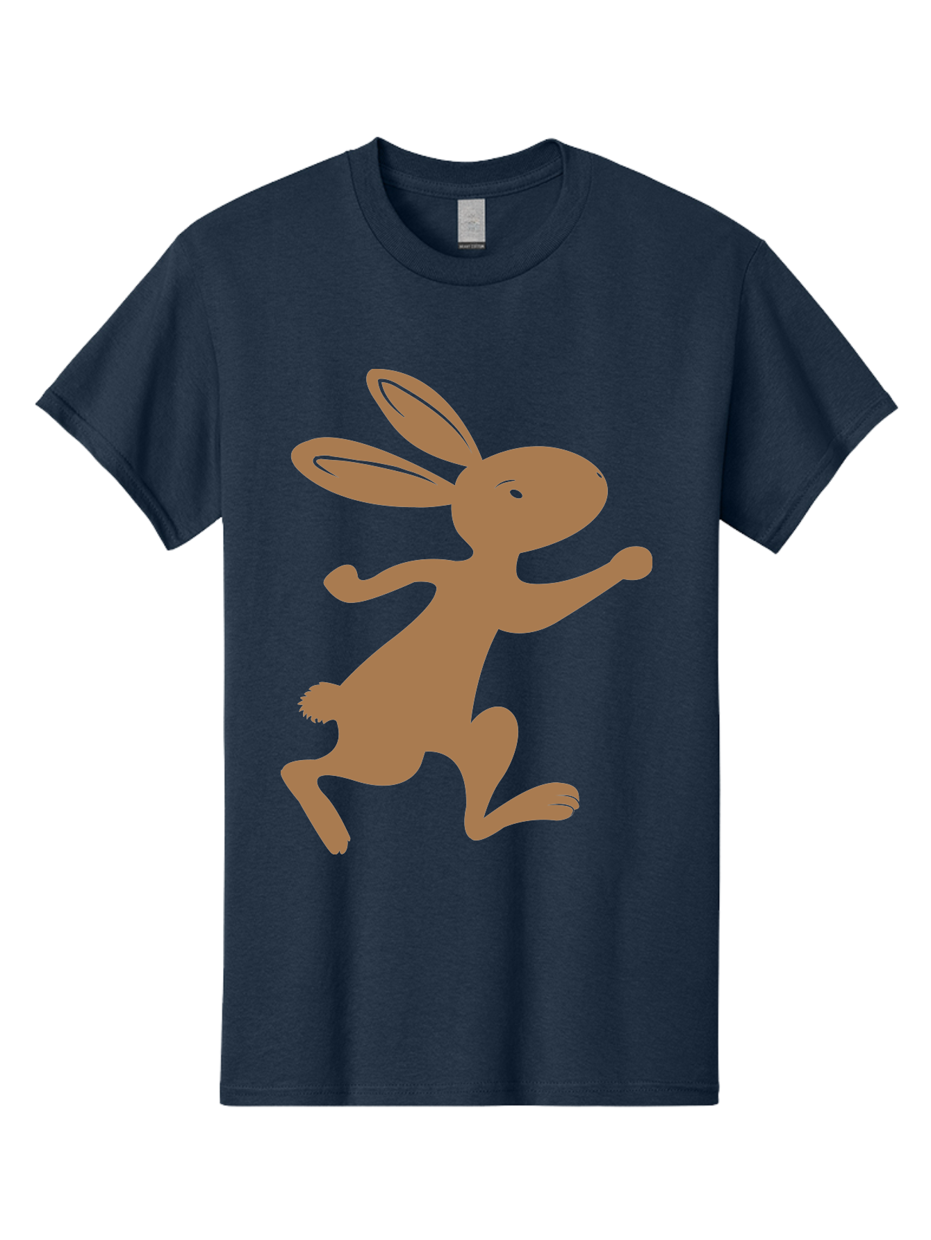 Rabbit Men'S Graphic Tee, 100% Cotton, Comfortable Casual Summer Wear, Machine Washable, Cartoon Rabbit, Jumping Rabbit, Brown Rabbit, Playful Pose, Cute Illustration, Simple Design, Whimsical Art, Cartoon Character, Funny Rabbit Aad115 7