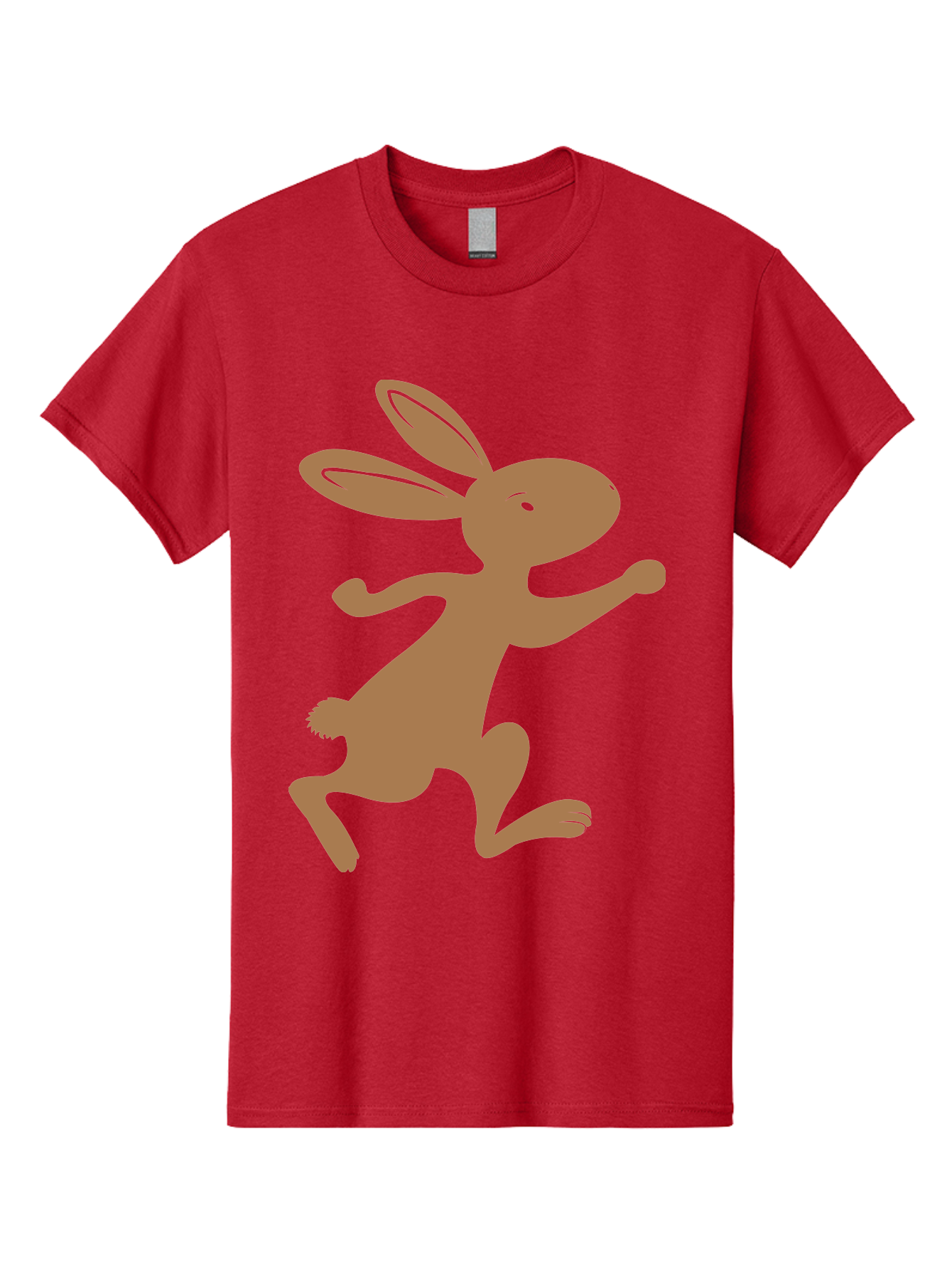 Rabbit Men'S Graphic Tee, 100% Cotton, Comfortable Casual Summer Wear, Machine Washable, Cartoon Rabbit, Jumping Rabbit, Brown Rabbit, Playful Pose, Cute Illustration, Simple Design, Whimsical Art, Cartoon Character, Funny Rabbit Aad115 19