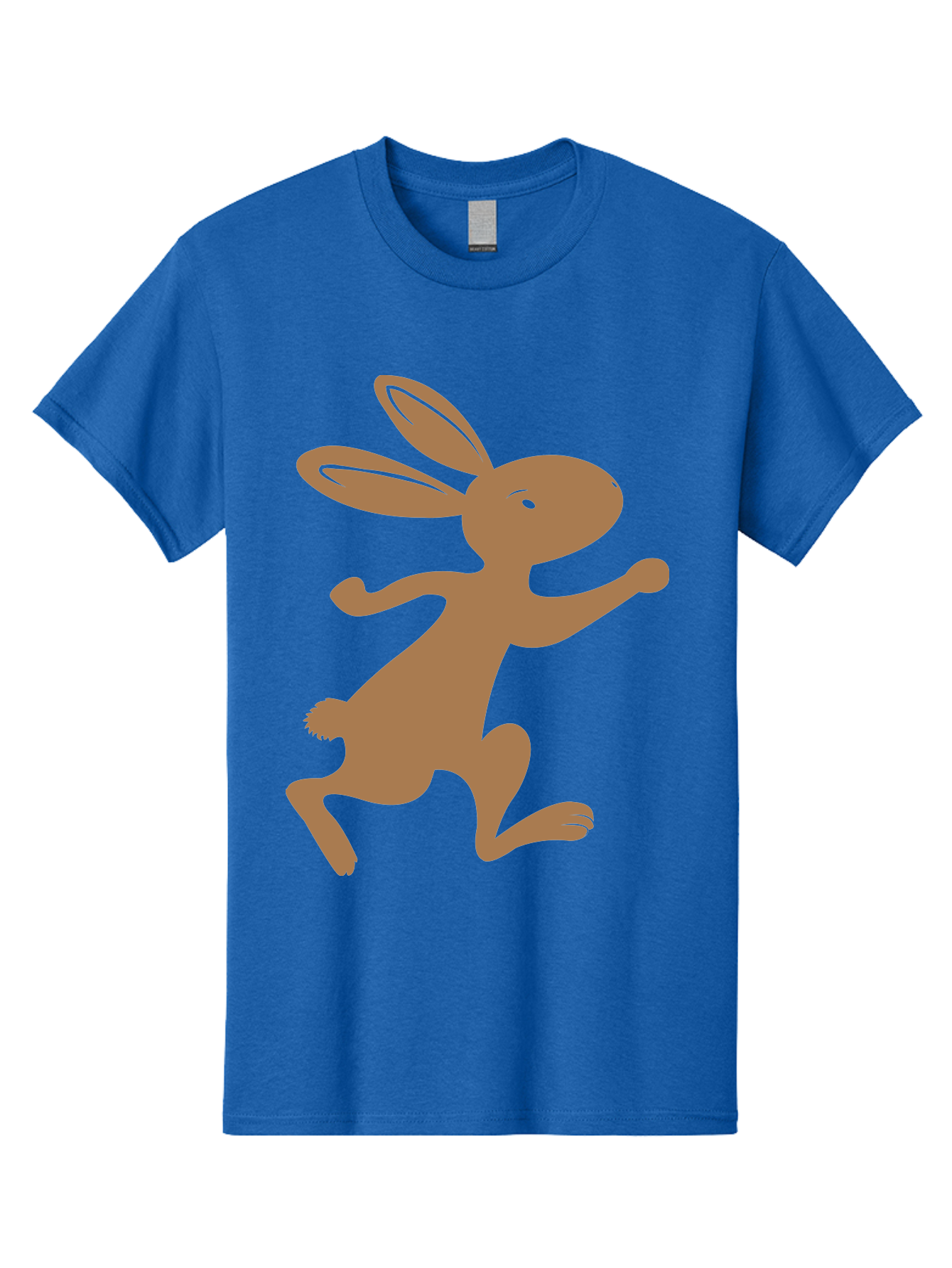 Rabbit Men'S Graphic Tee, 100% Cotton, Comfortable Casual Summer Wear, Machine Washable, Cartoon Rabbit, Jumping Rabbit, Brown Rabbit, Playful Pose, Cute Illustration, Simple Design, Whimsical Art, Cartoon Character, Funny Rabbit Aad115 25
