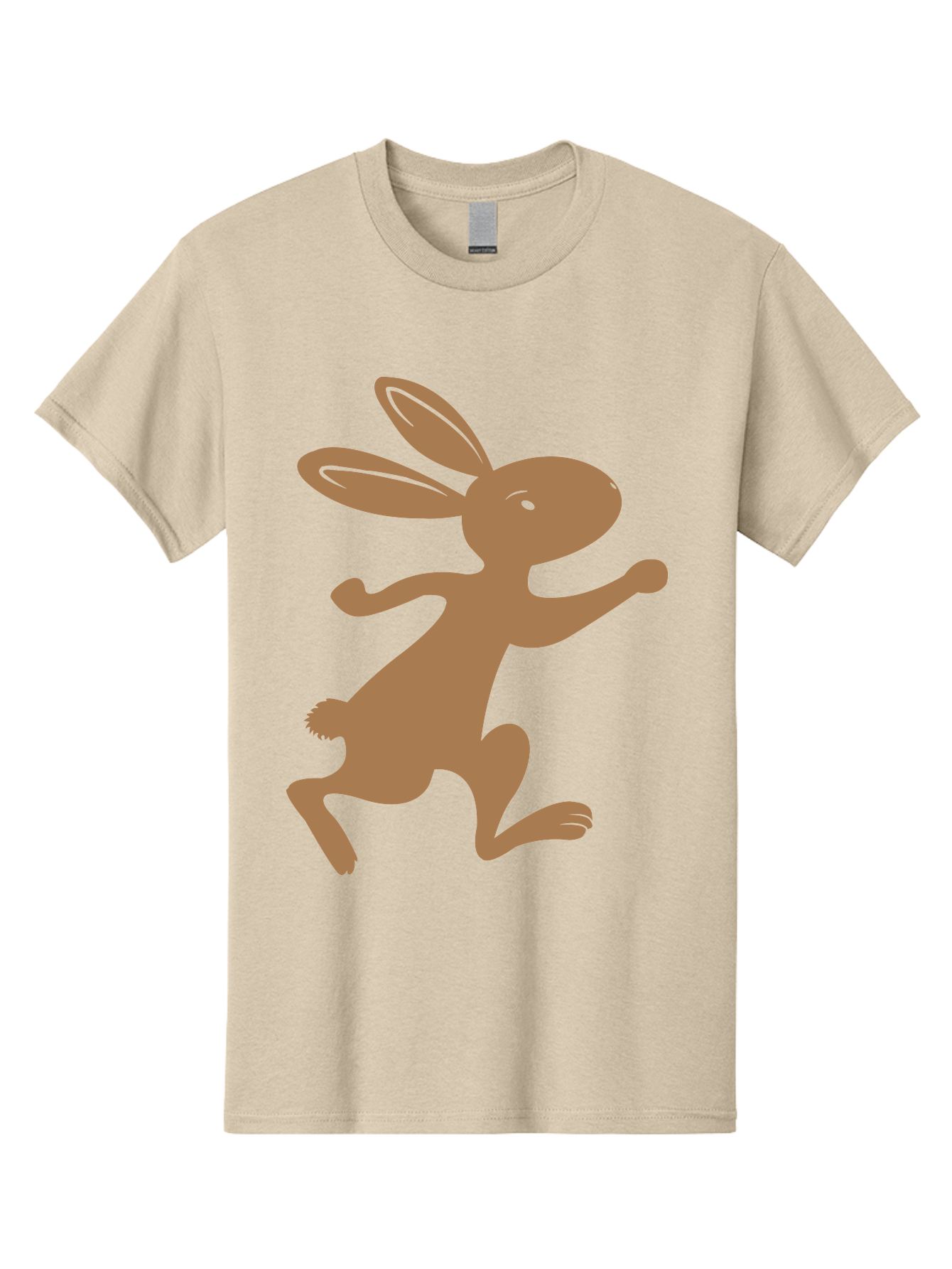 Rabbit Men'S Graphic Tee, 100% Cotton, Comfortable Casual Summer Wear, Machine Washable, Cartoon Rabbit, Jumping Rabbit, Brown Rabbit, Playful Pose, Cute Illustration, Simple Design, Whimsical Art, Cartoon Character, Funny Rabbit Aad115 11
