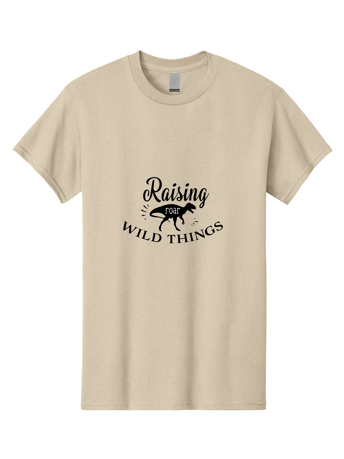 Raising-Wild-Things Men'S Graphic Tee, 100% Cotton, Comfortable Casual Summer Wear, Machine Washable, Raising Wild Things, Dinosaur Roar, T-Shirt Design, Funny Quote, Witty Phrase, Parenting Humor, Wild Child, Dino Love, Prehistoric Fun Aad116 23
